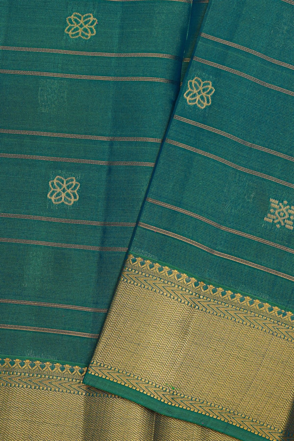 Kancheepuram Silk Dual Colour Saree Zari Lines Body Self Border