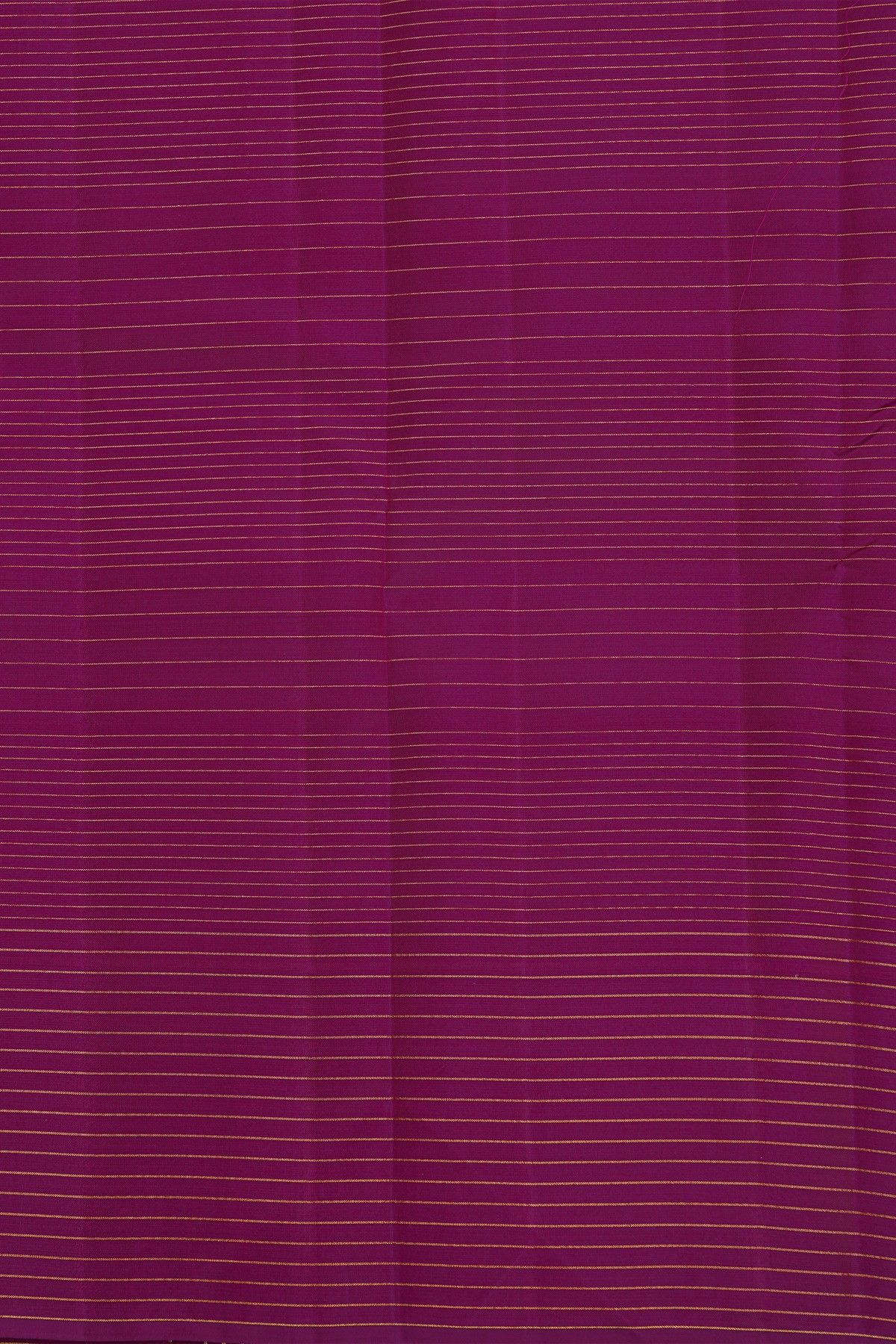 Kancheepuram Silk Purple Saree Floral Lines Body Open Border