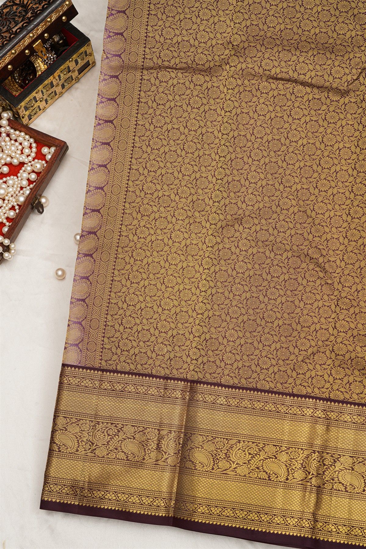 Kancheepuram Silk Pink Saree Zari Lines Body Contrast Border