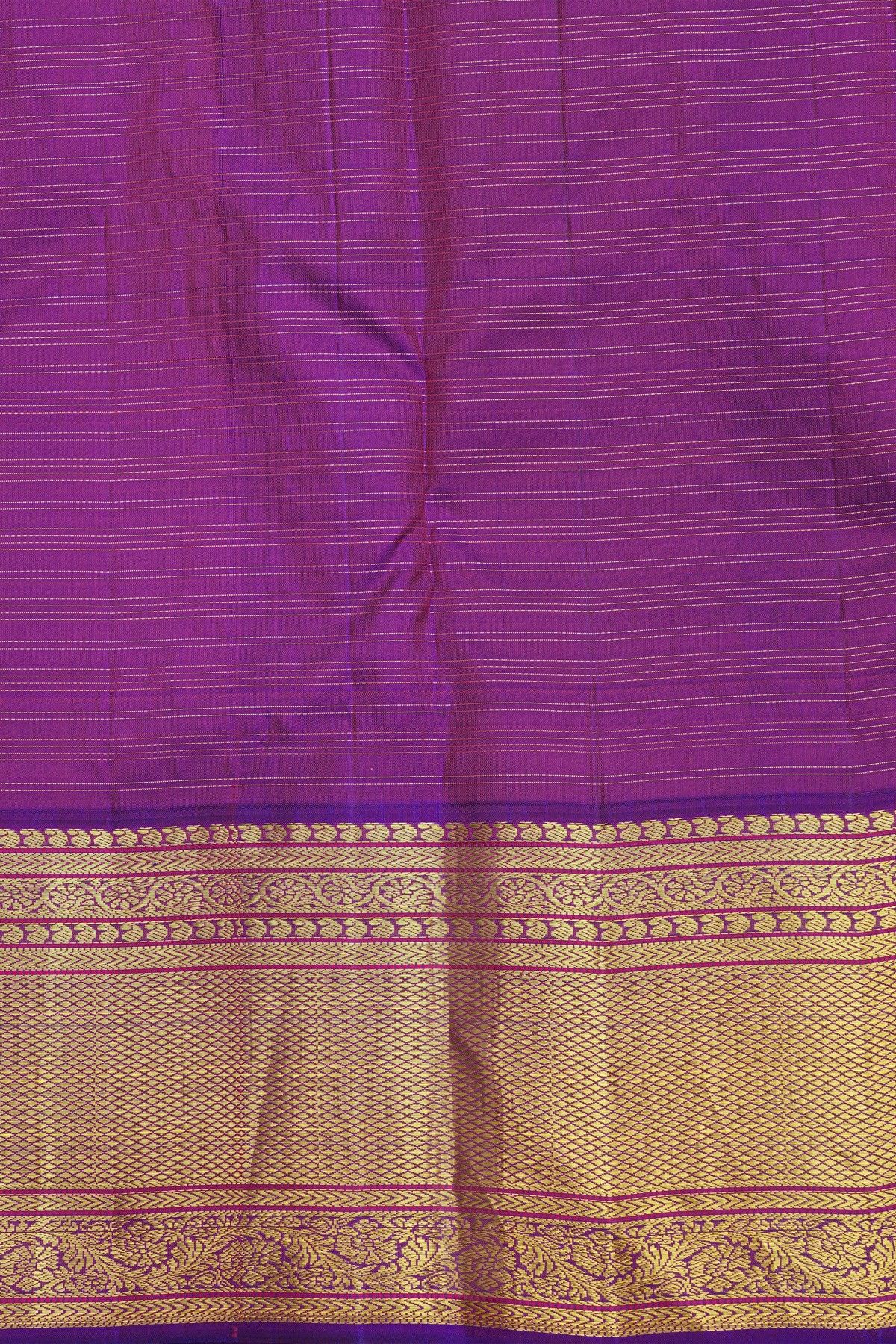 Kancheepuram Silk Sky Blue Saree With Zari Checks Body Contrast Border