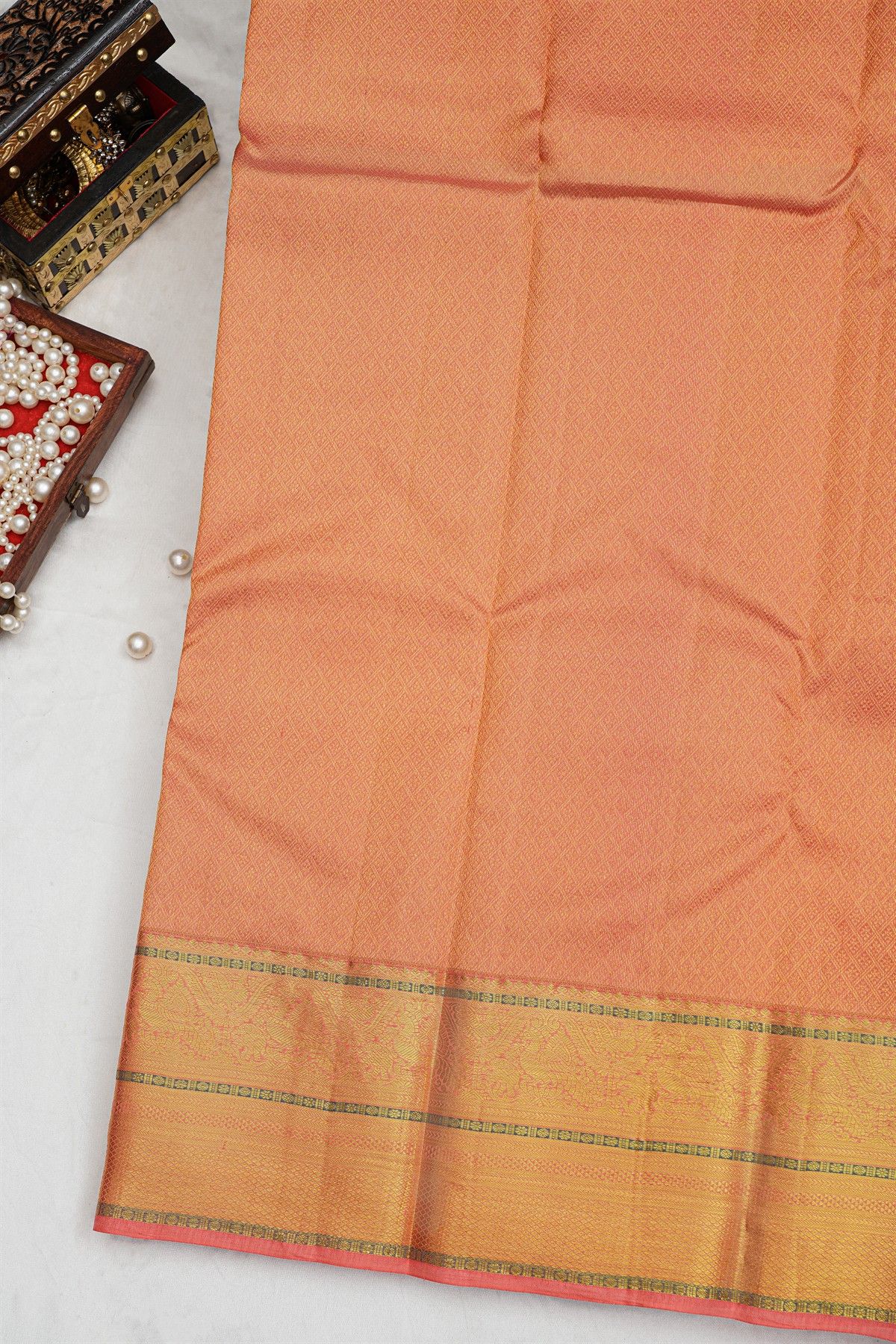Kancheepuram Silk Lavender Saree With Zari Lines Body Contrast Border