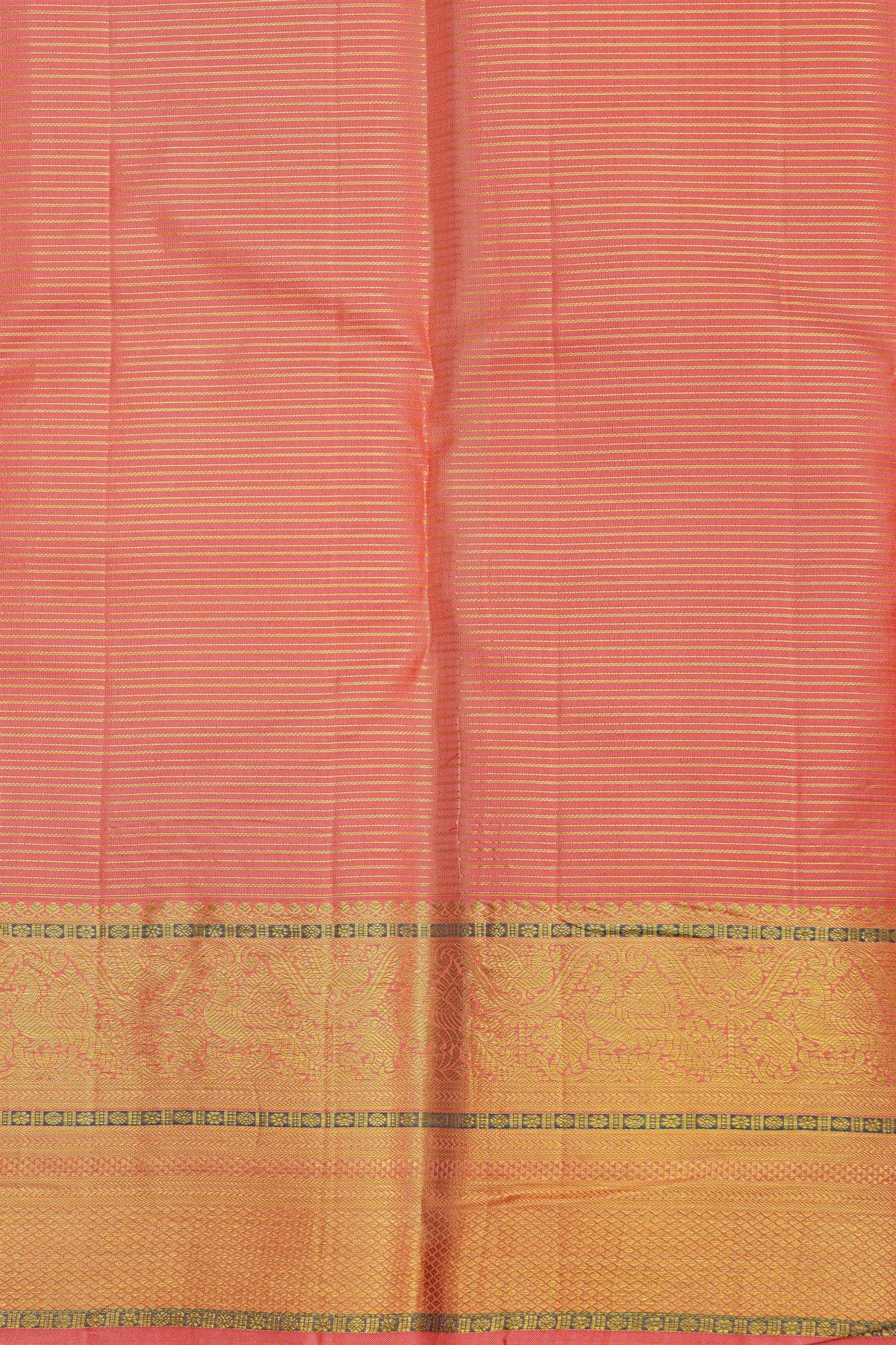 Kancheepuram Silk Lavender Saree With Zari Lines Body Contrast Border