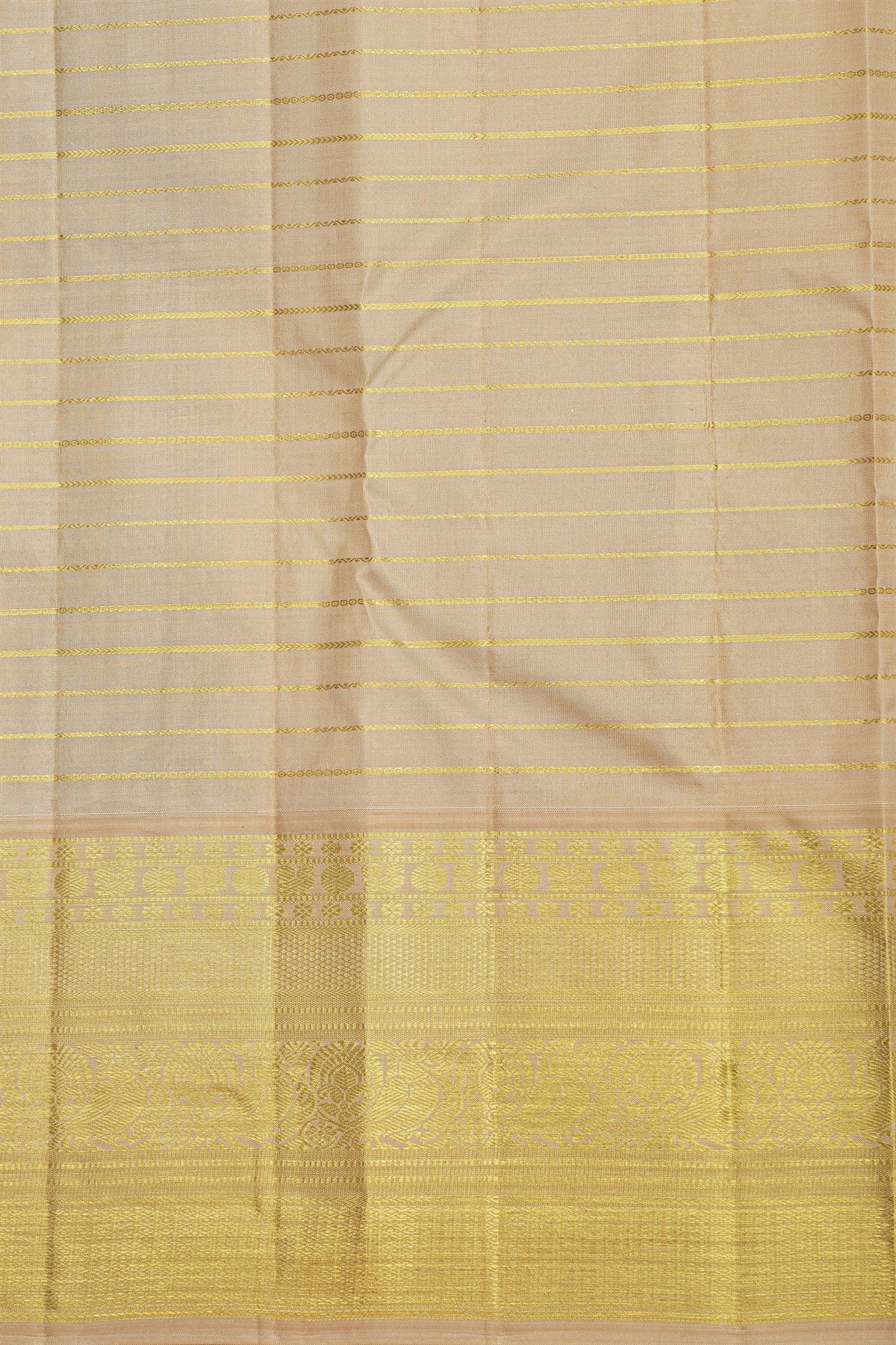Kancheepuram Silk Teal Green Saree With Zari Buttis Body Contrast Border