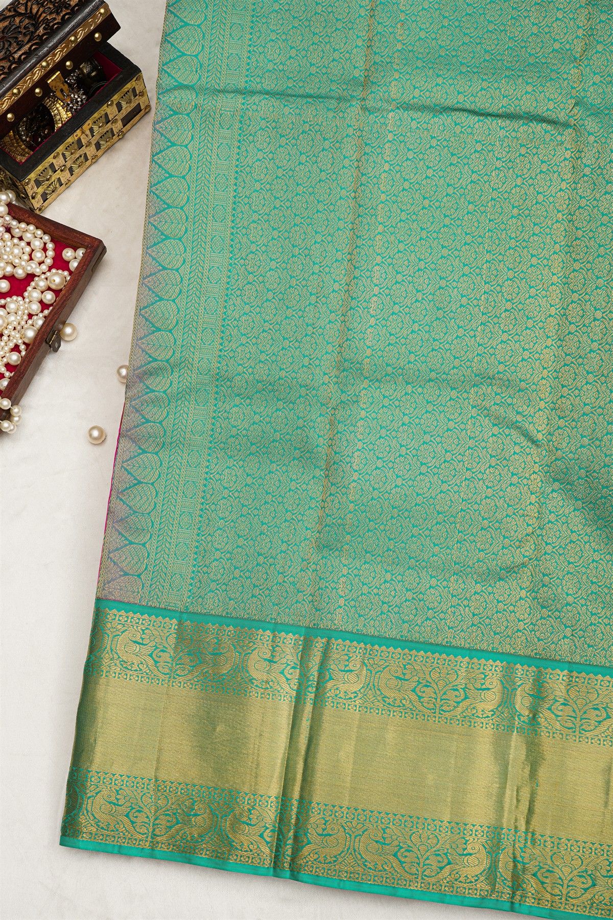 Kancheepuram Silk Pink Saree With Zari Lines Body Contrast Border