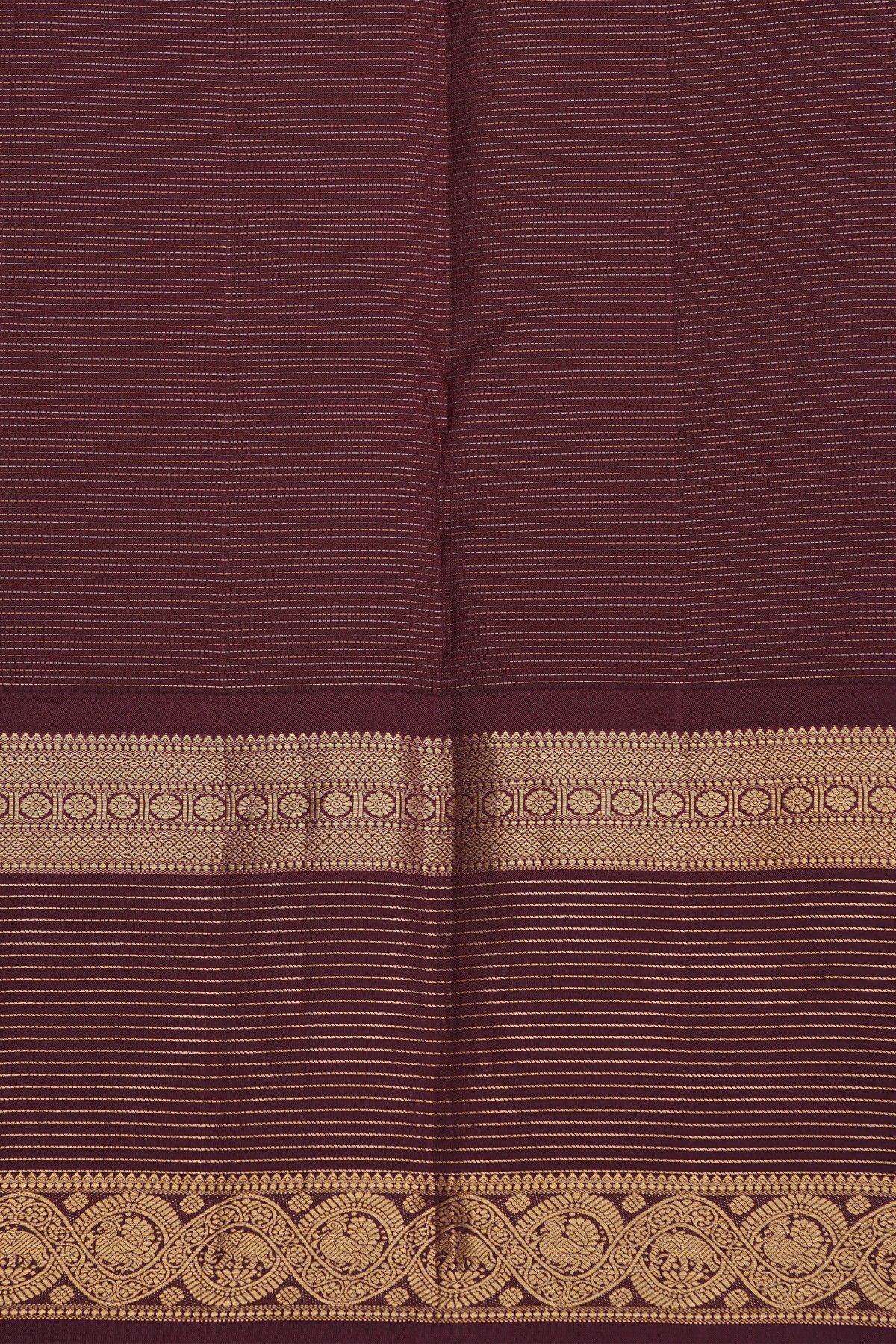Kancheepuram Silk Dual Colour Saree With Zari Checks Body Contrast Border