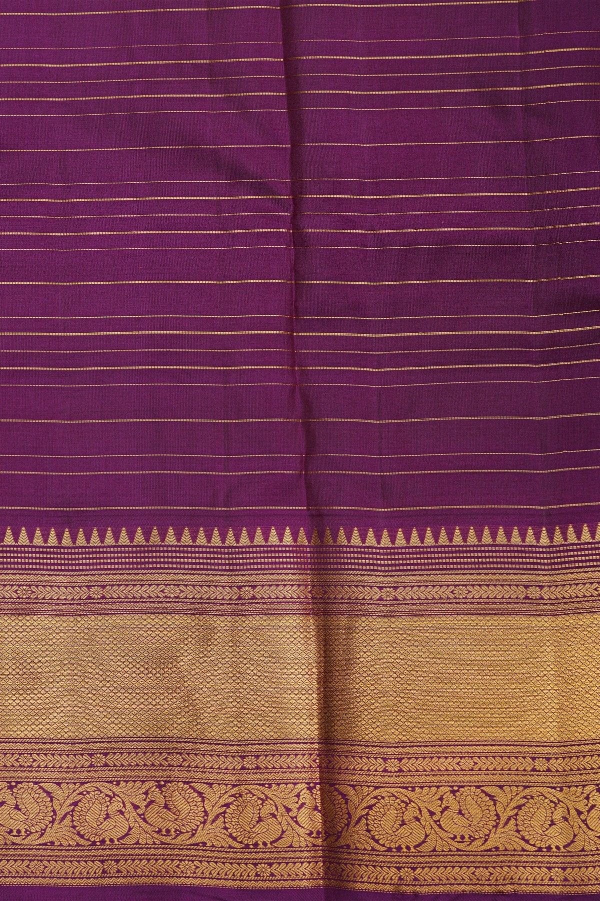 Kancheepuram Silk Teal Blue Saree With Zari Checks Body Self Border
