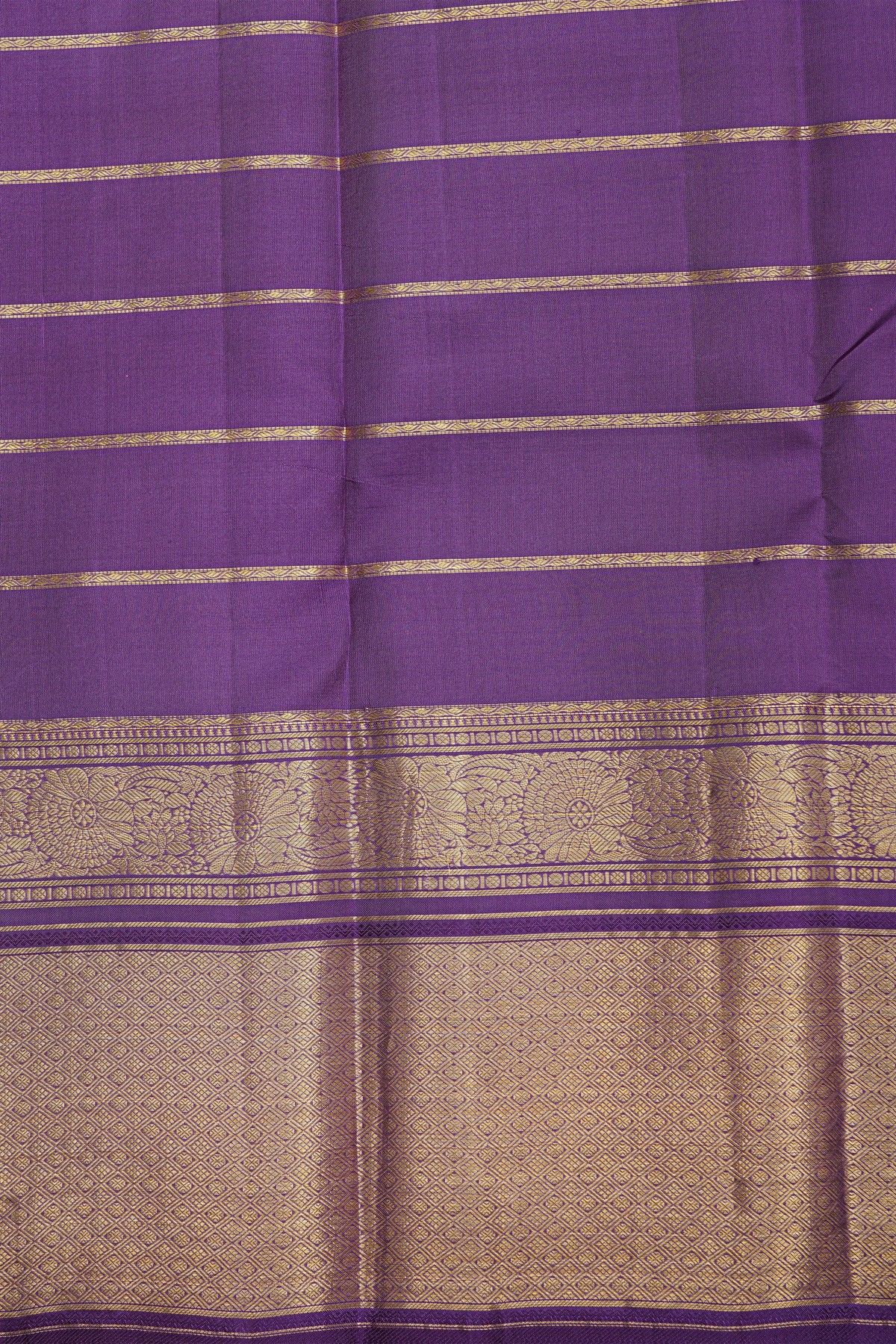 Kancheepuram Silk Magenta Saree With Zari Checks Body Self Border