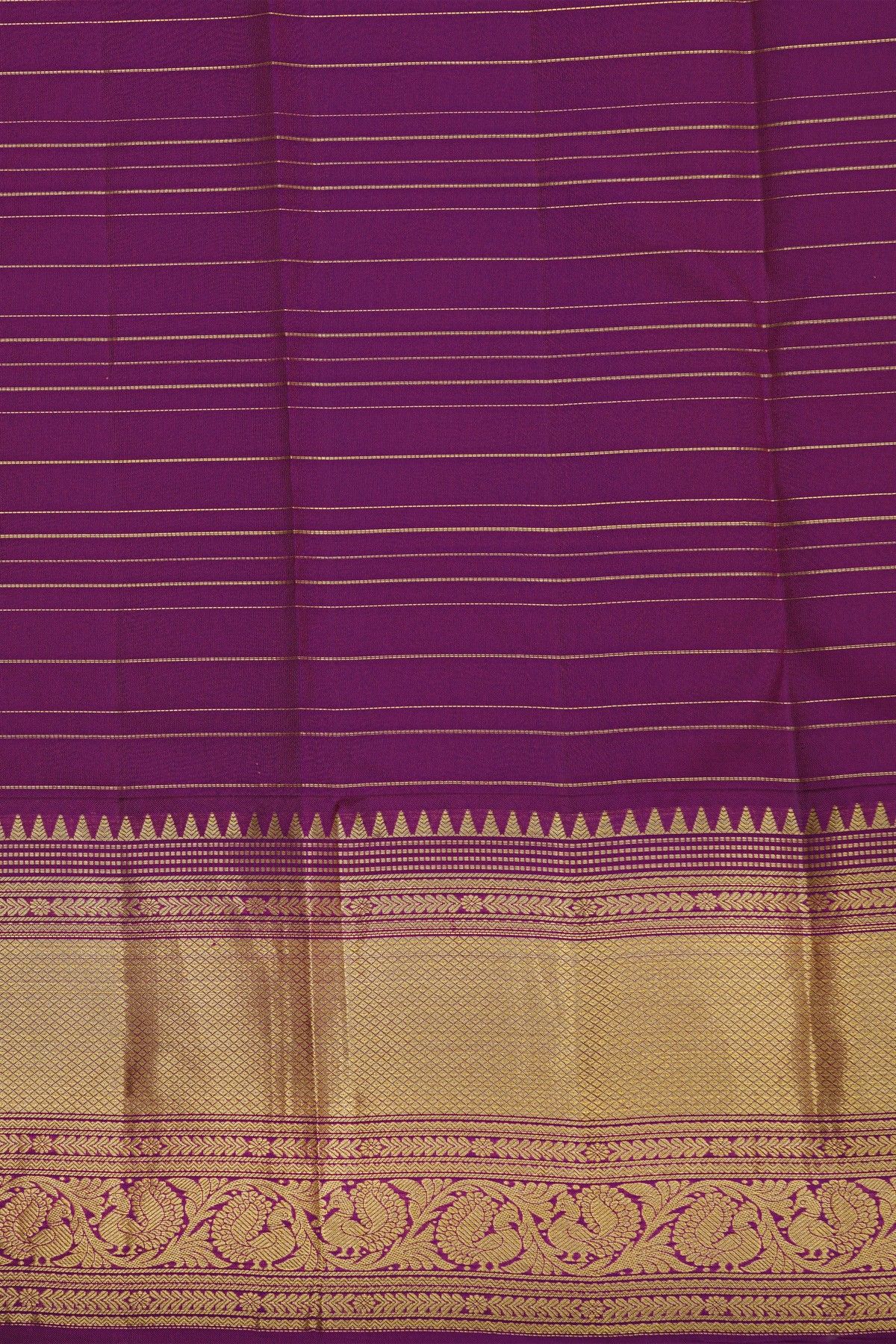 Kancheepuram Silk Mauve Saree With Checks Body Self Border