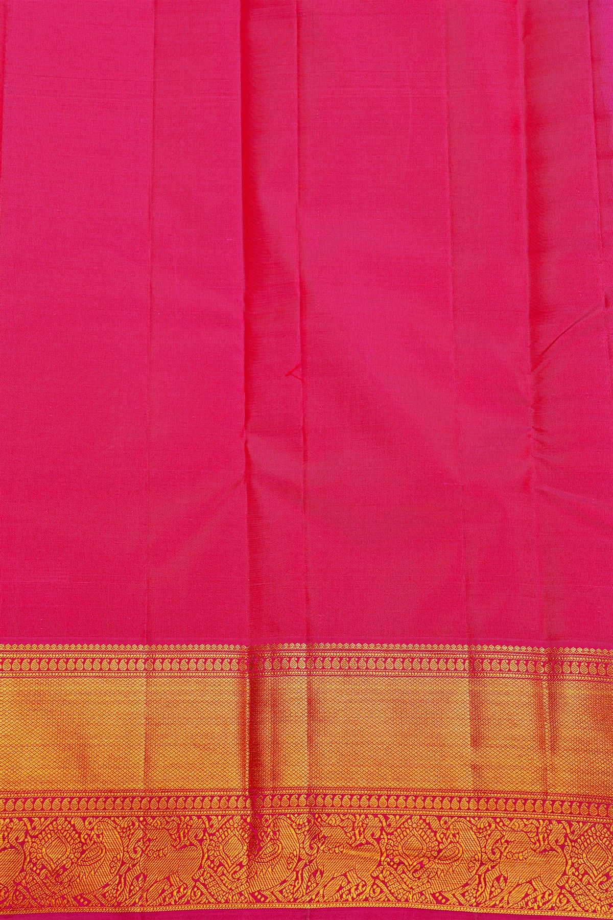 Kancheepuram Silk Orange Saree With Floral Brocade Pallu
