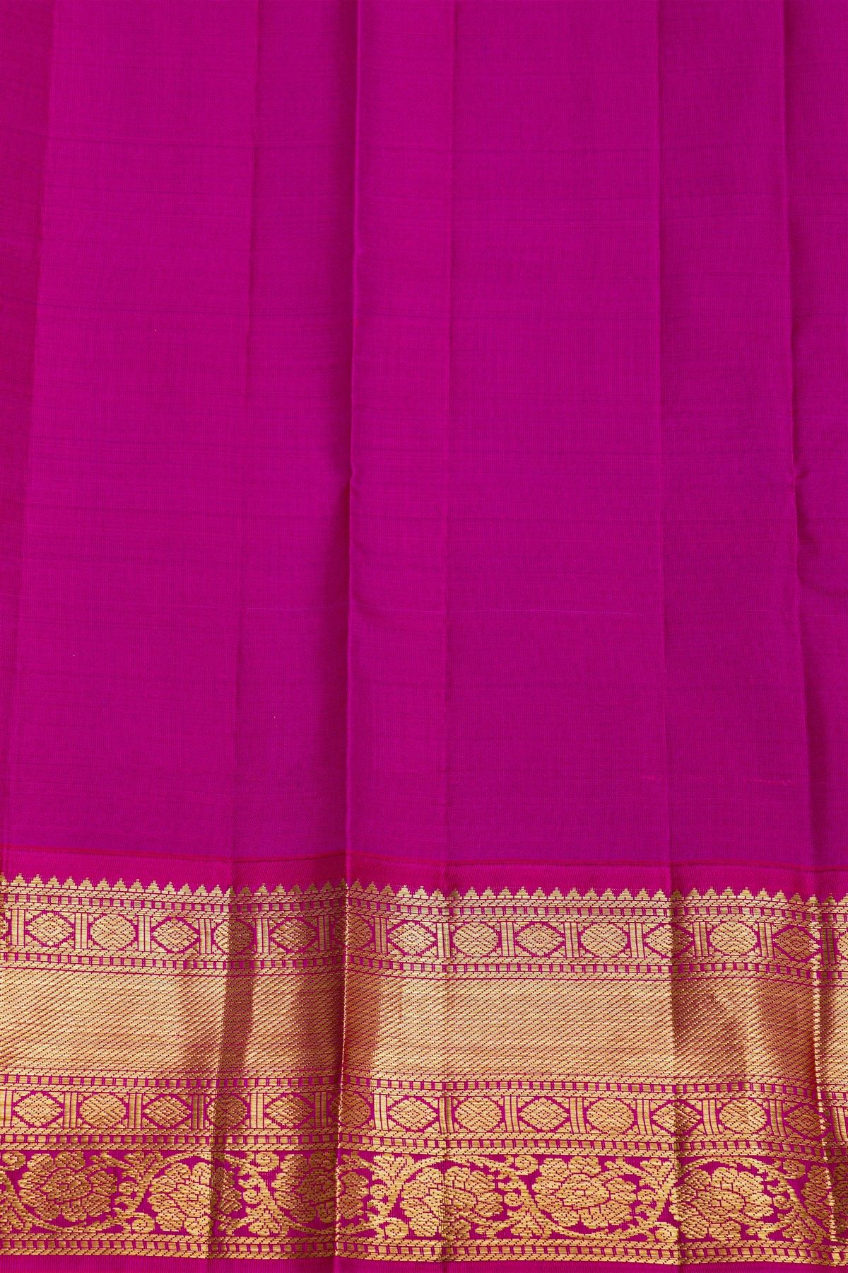 Kancheepuram Silk Parrot Green Saree With Florals And Buttis Traditional Border