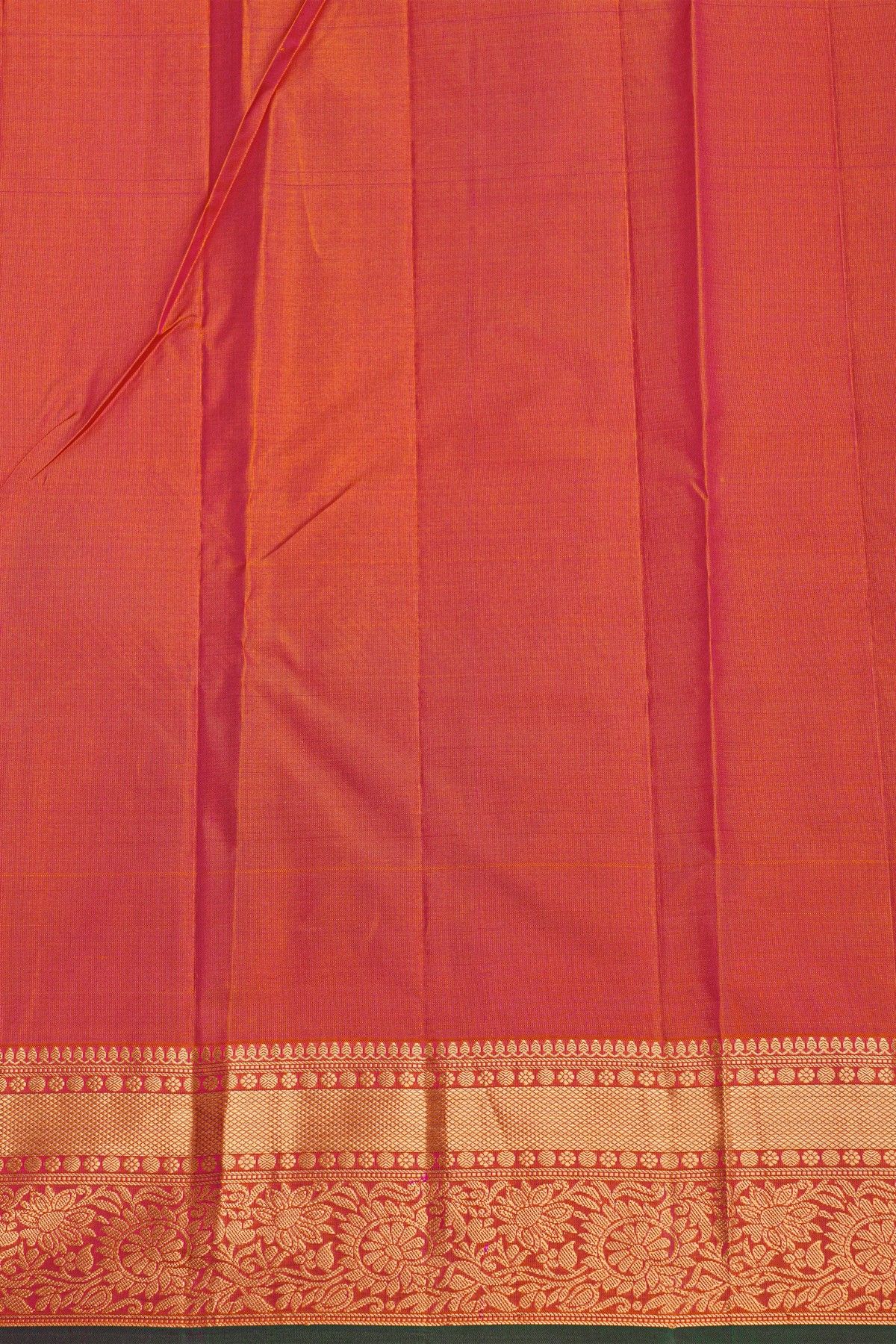 Kancheepuram Silk Royal Blue Saree With Florals And Leaves Jaal Border
