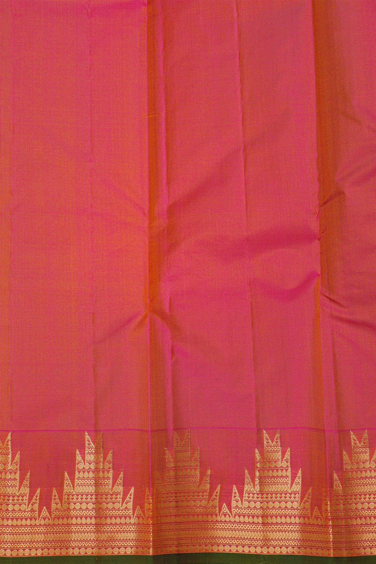 Kancheepuram Silk Yellow Saree With Florals In Traditional Border