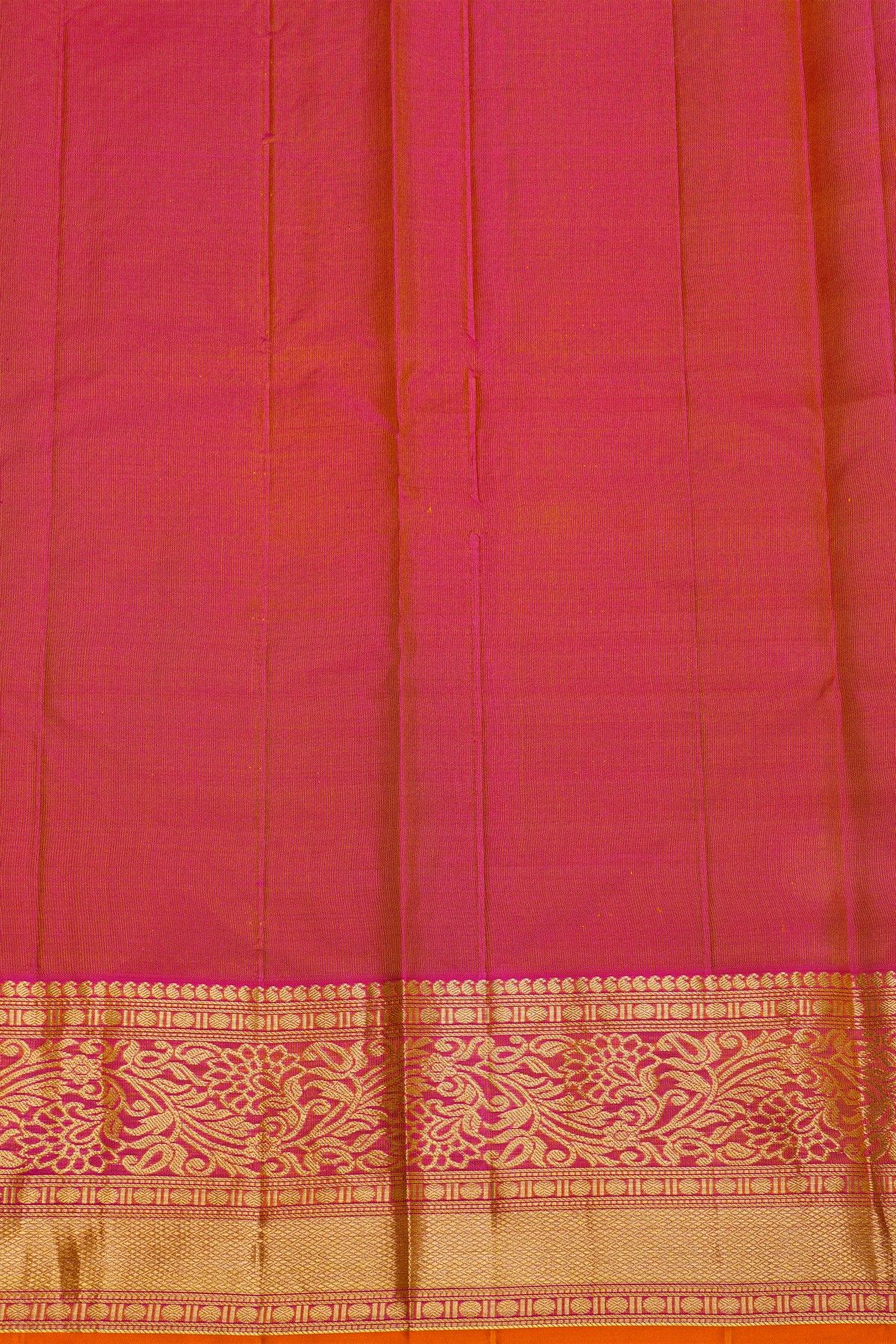 Kancheepuram Silk Yellow Saree With Florals And Leaves Jaal With Diamonds Border