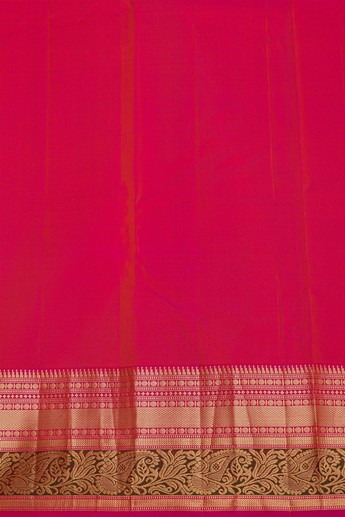 Kancheepuram Silk Peach Saree With Florals And Diamonds In Zari Border