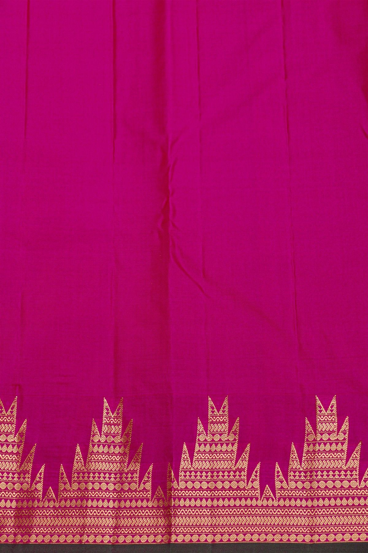 Kancheepuram Silk Peach Saree With Florals In Temples Border