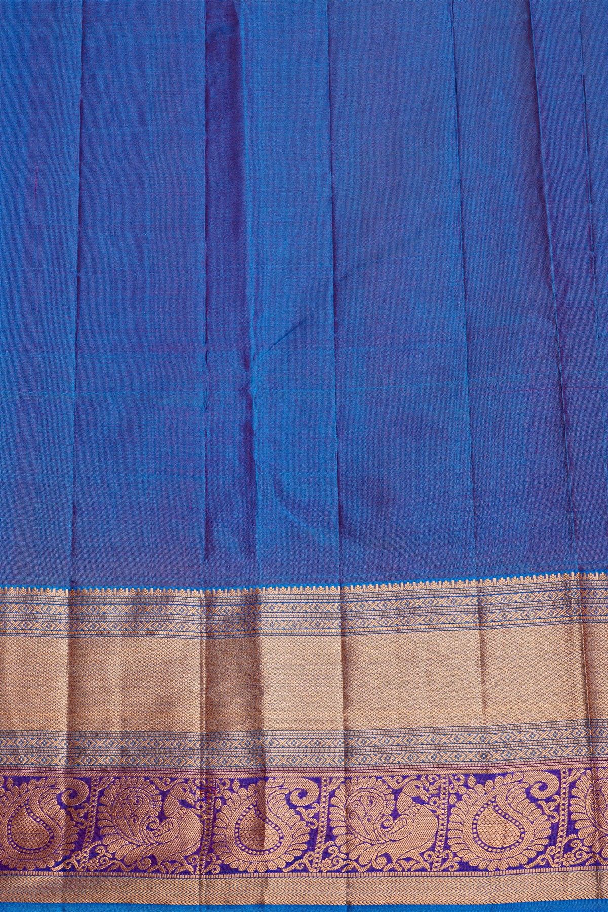 Kancheepuram Silk Purple Saree With Floral Brocade Pallu