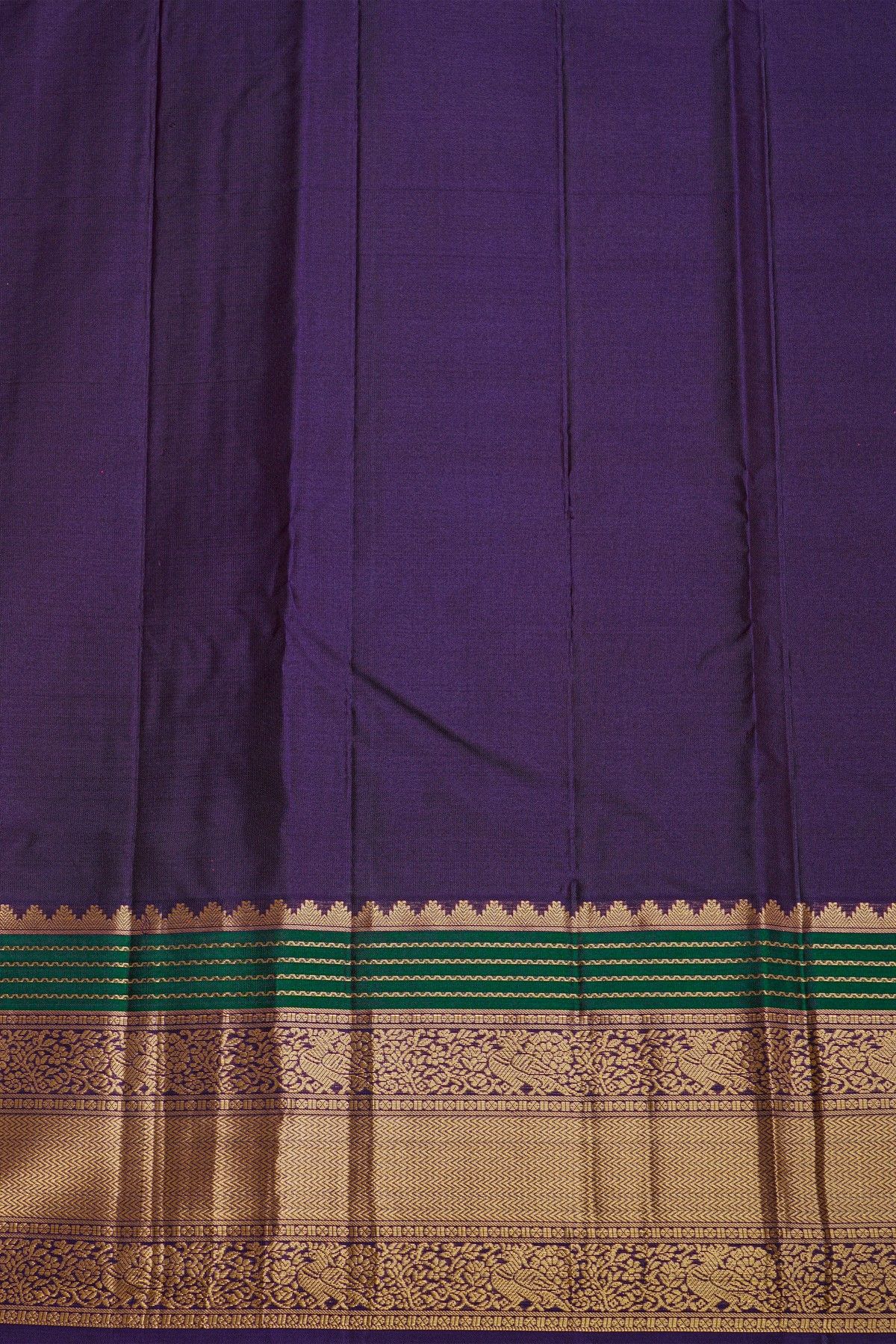 Kancheepuram Silk Mehendi Green Saree With Floral Brocade Pallu