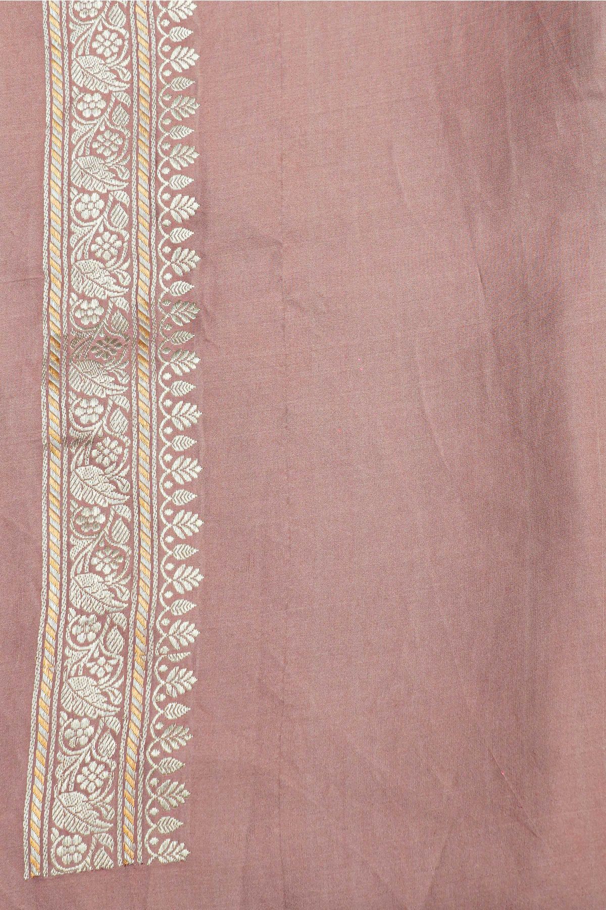 Banarasi Silk Lilac Saree With Florals And Buttis Body
