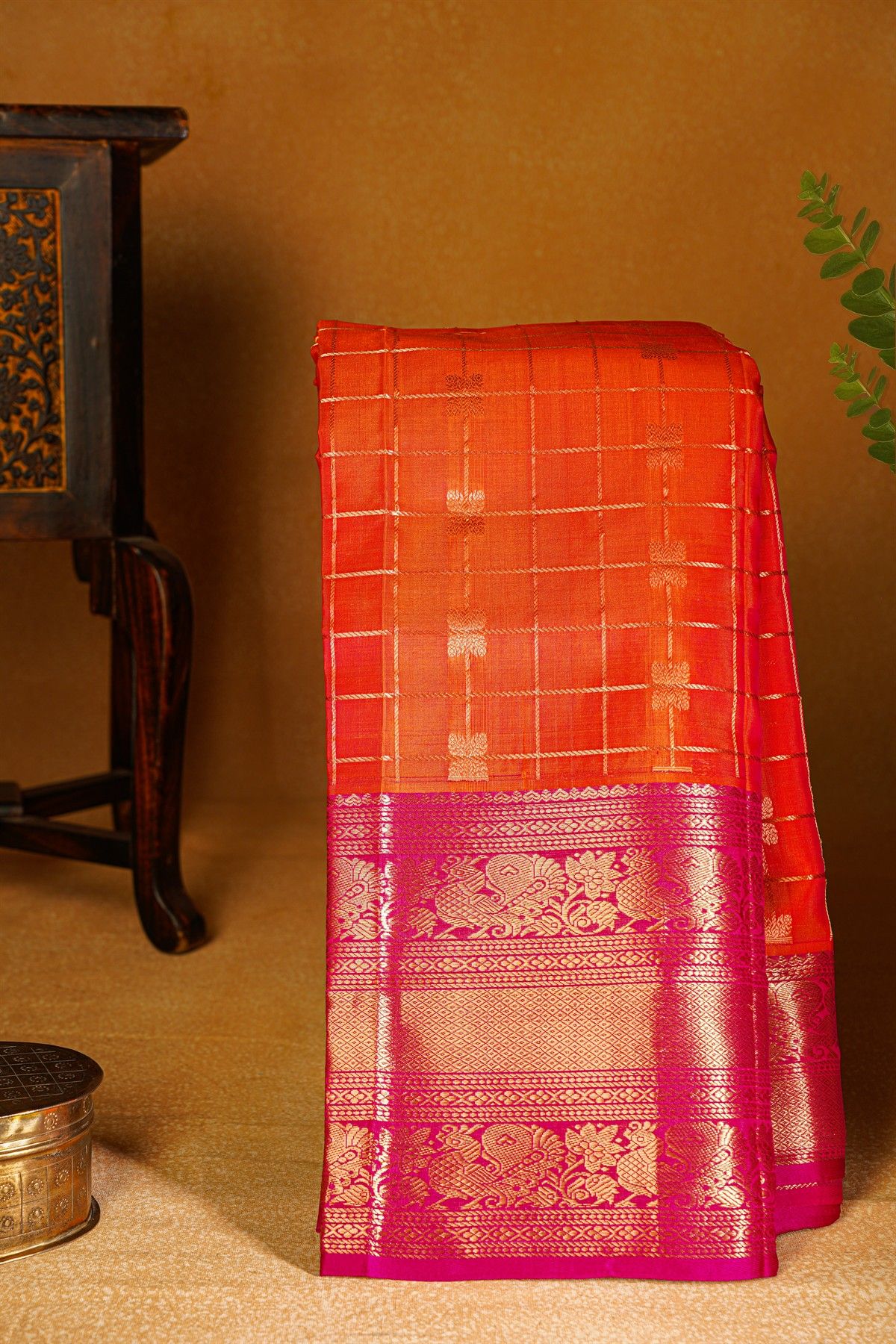 Kuppadam Sico Orange Saree