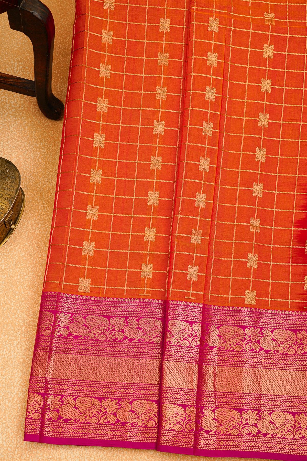 Kuppadam Sico Orange Saree