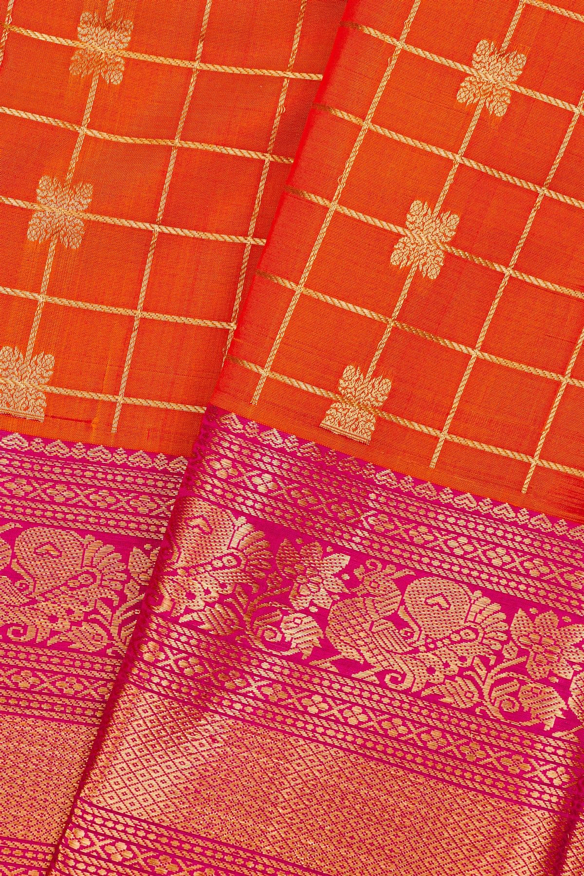 Kuppadam Sico Orange Saree