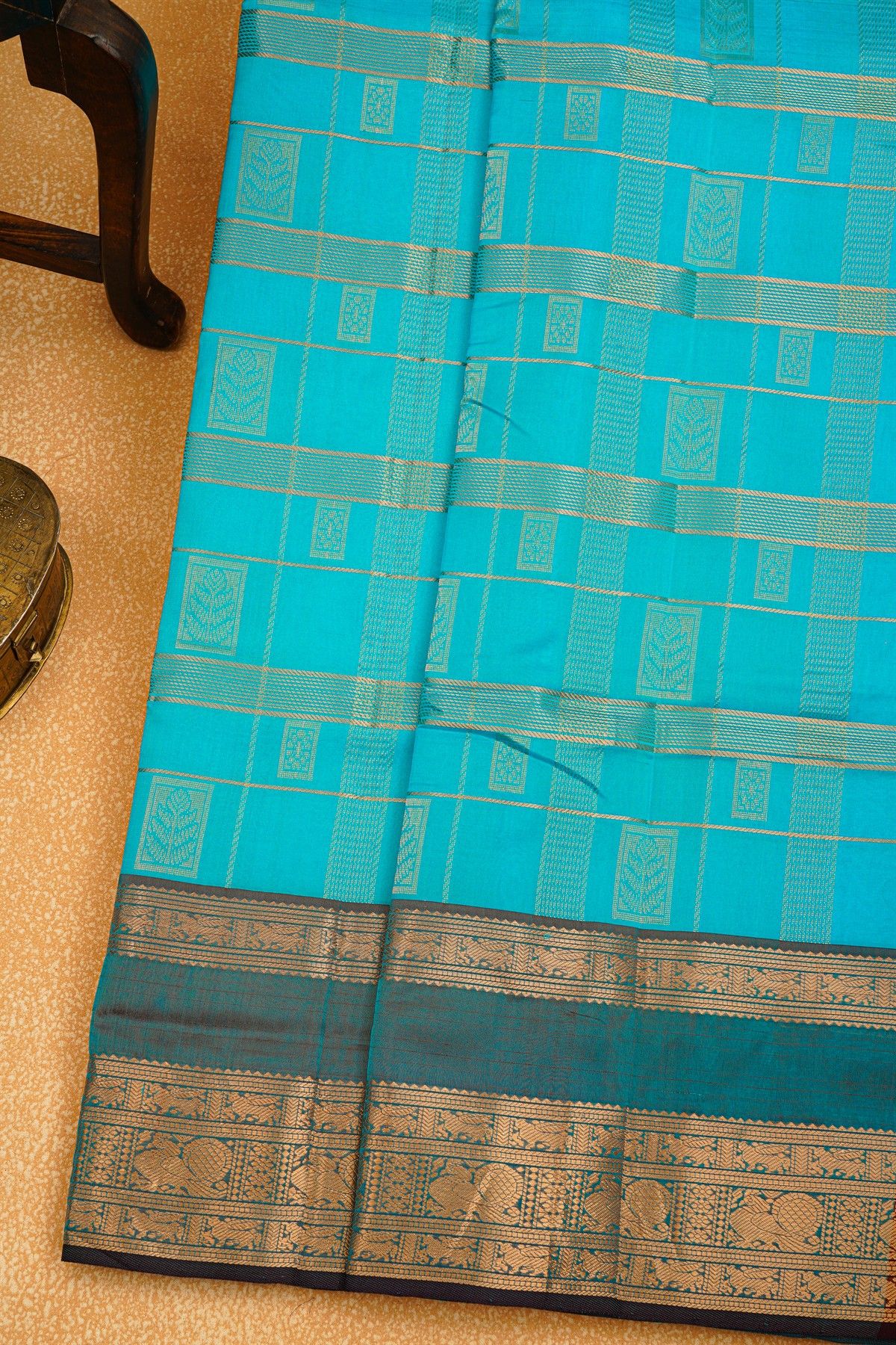Kuppadam Sico Sky Blue Saree