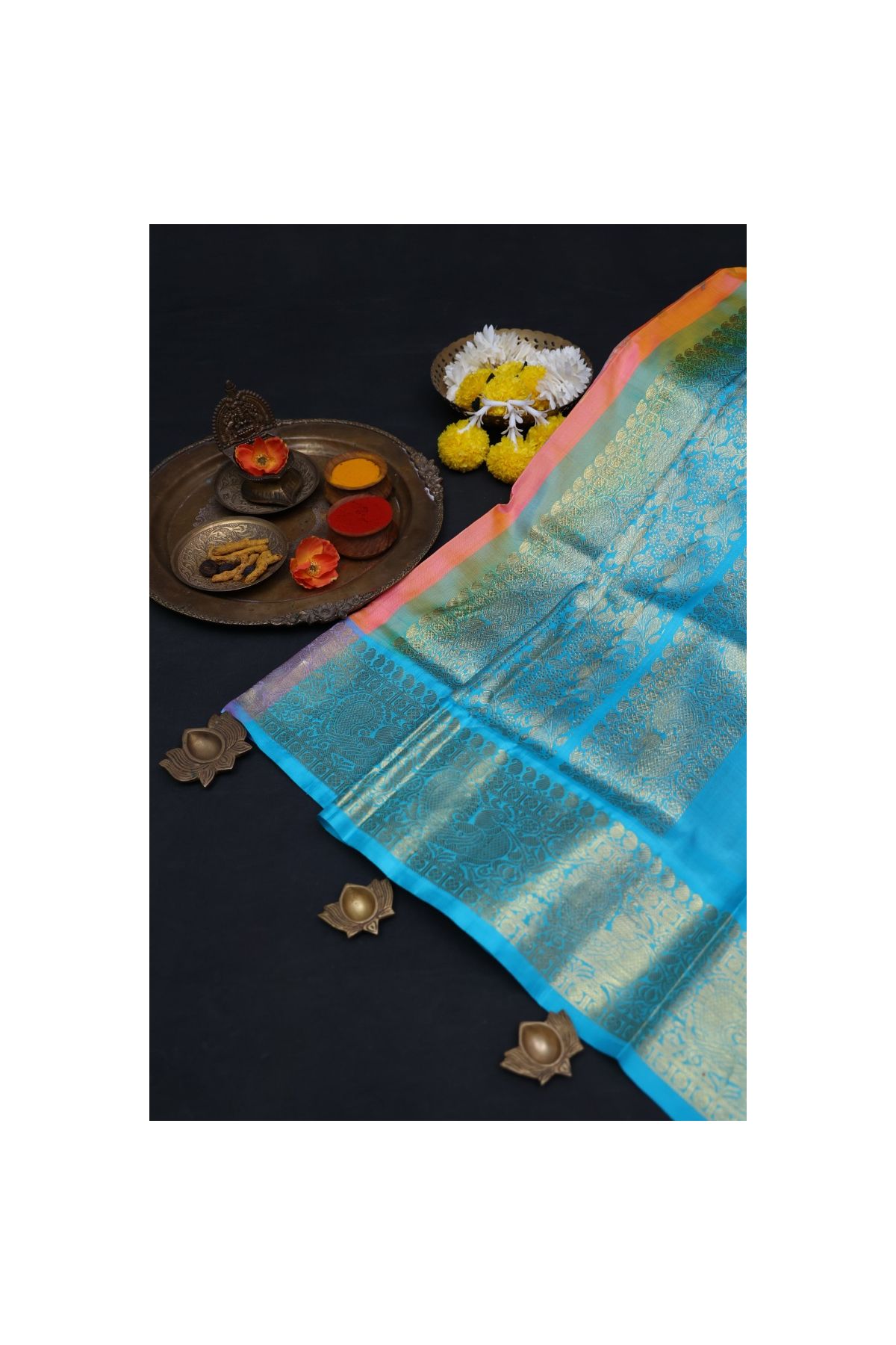 Venkatagiri Silk Light Peach Saree