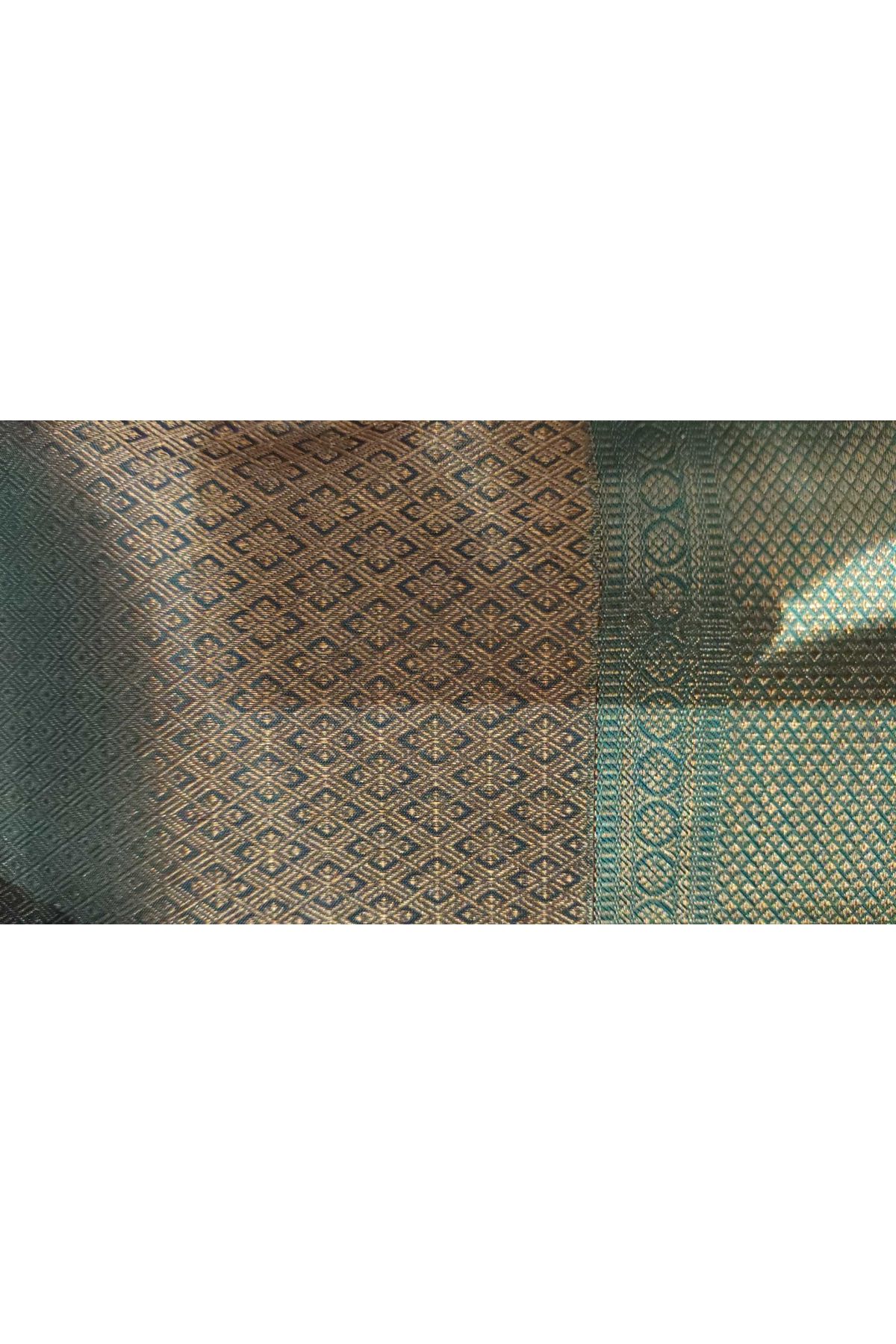 Kancheepuram Silk Navy Blue Saree With Floral Brocade Pallu