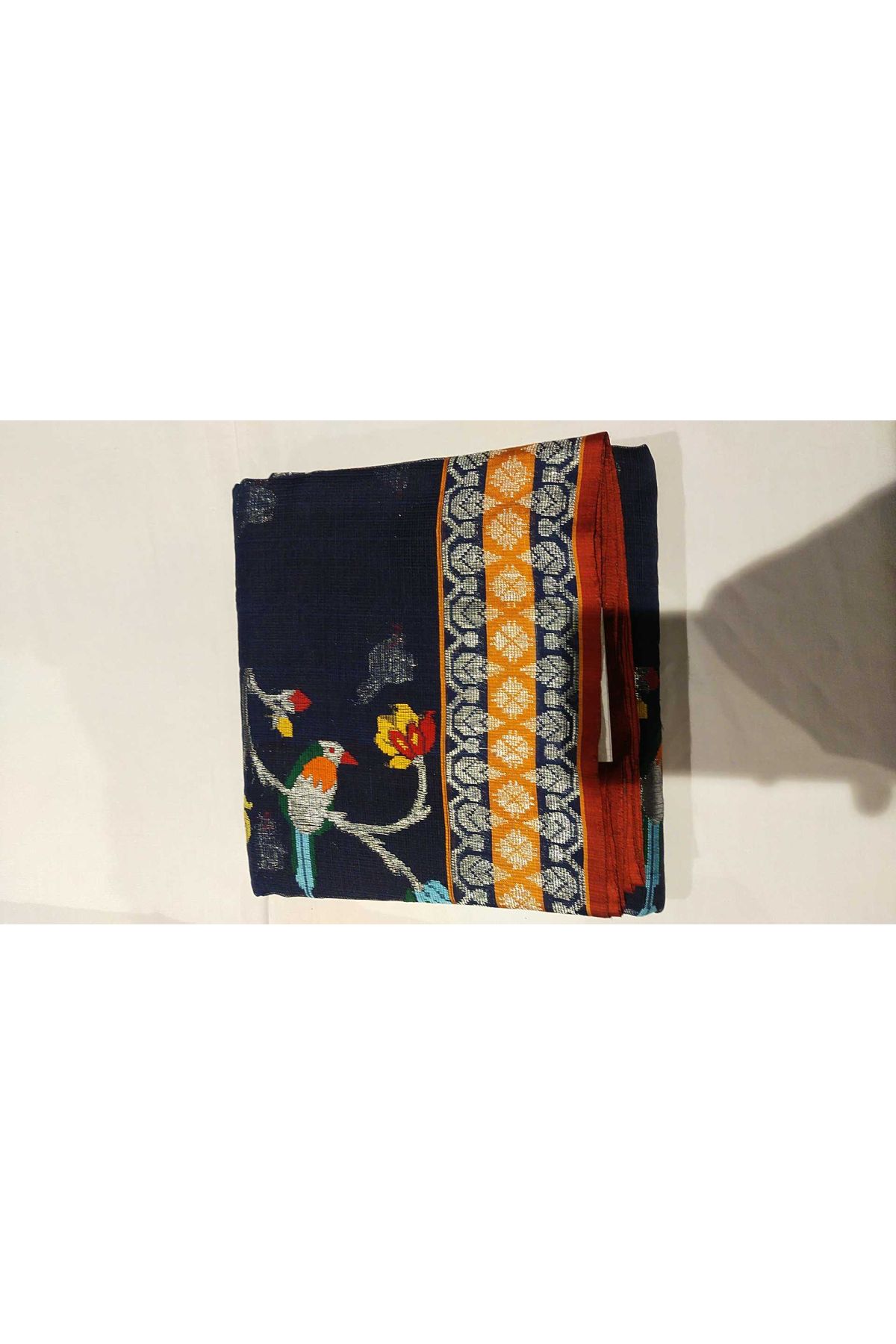 Zari Kota Cotton Navy Blue Saree