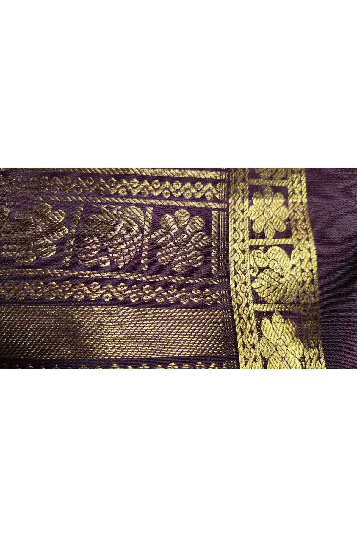 Kancheepuram Pure Silk Multi-Colour Saree With Florals And Peacocks Border