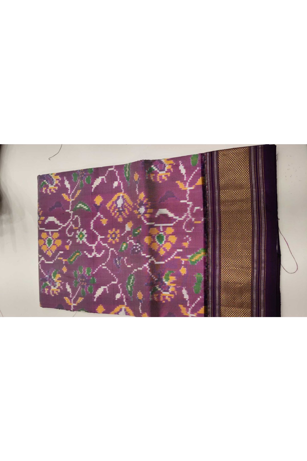 Ikat Silk Lavender Saree