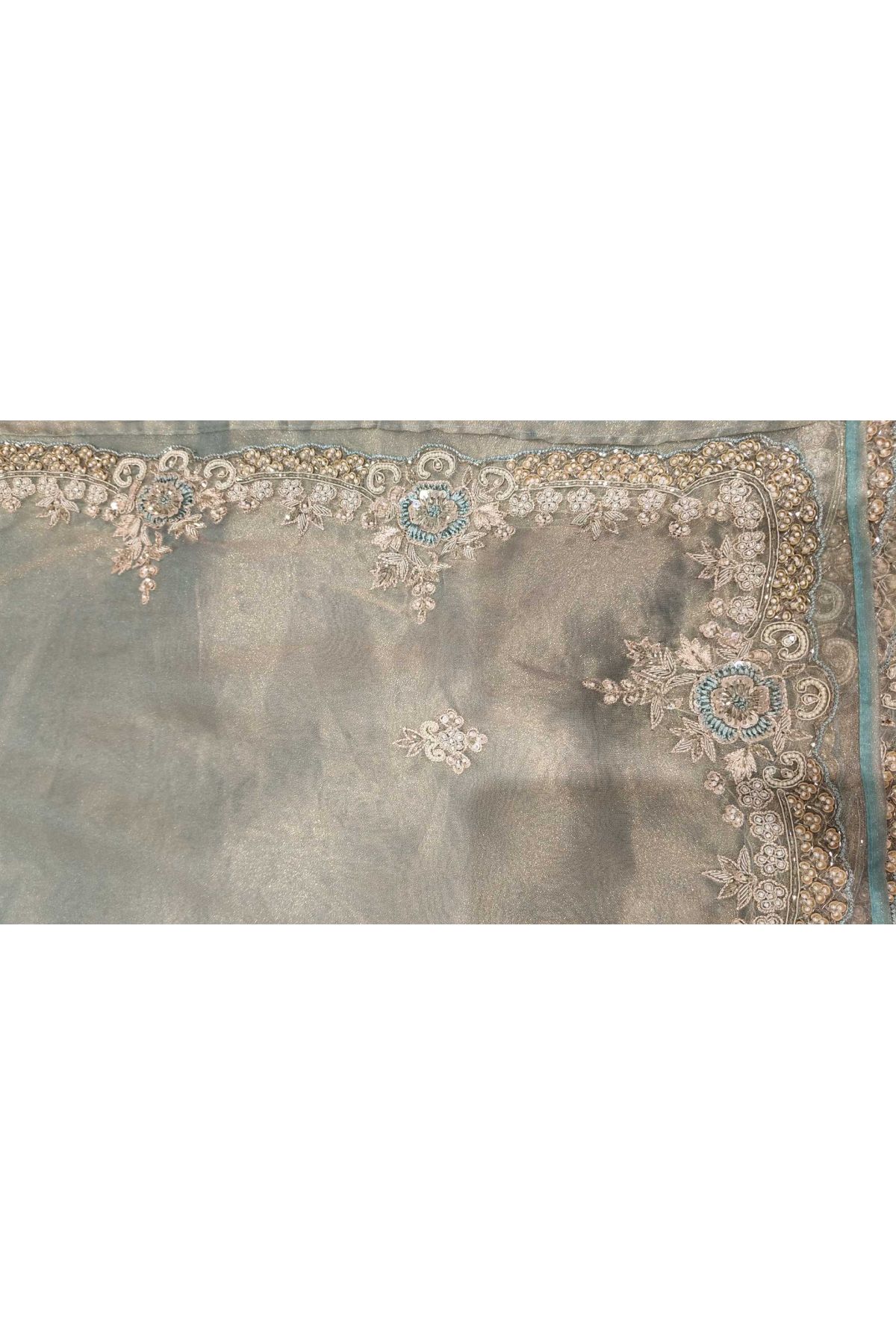 Fancy Tissue Dual Colour Saree