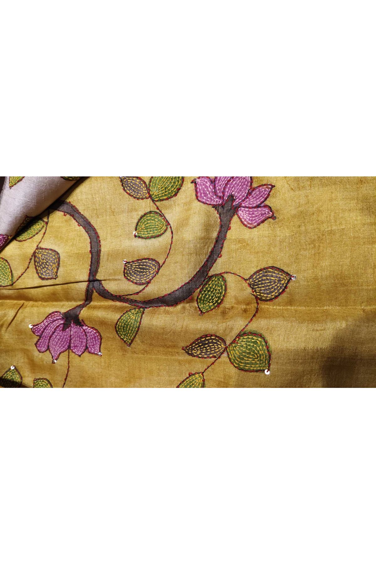 Fancy Tussar Cream  Saree