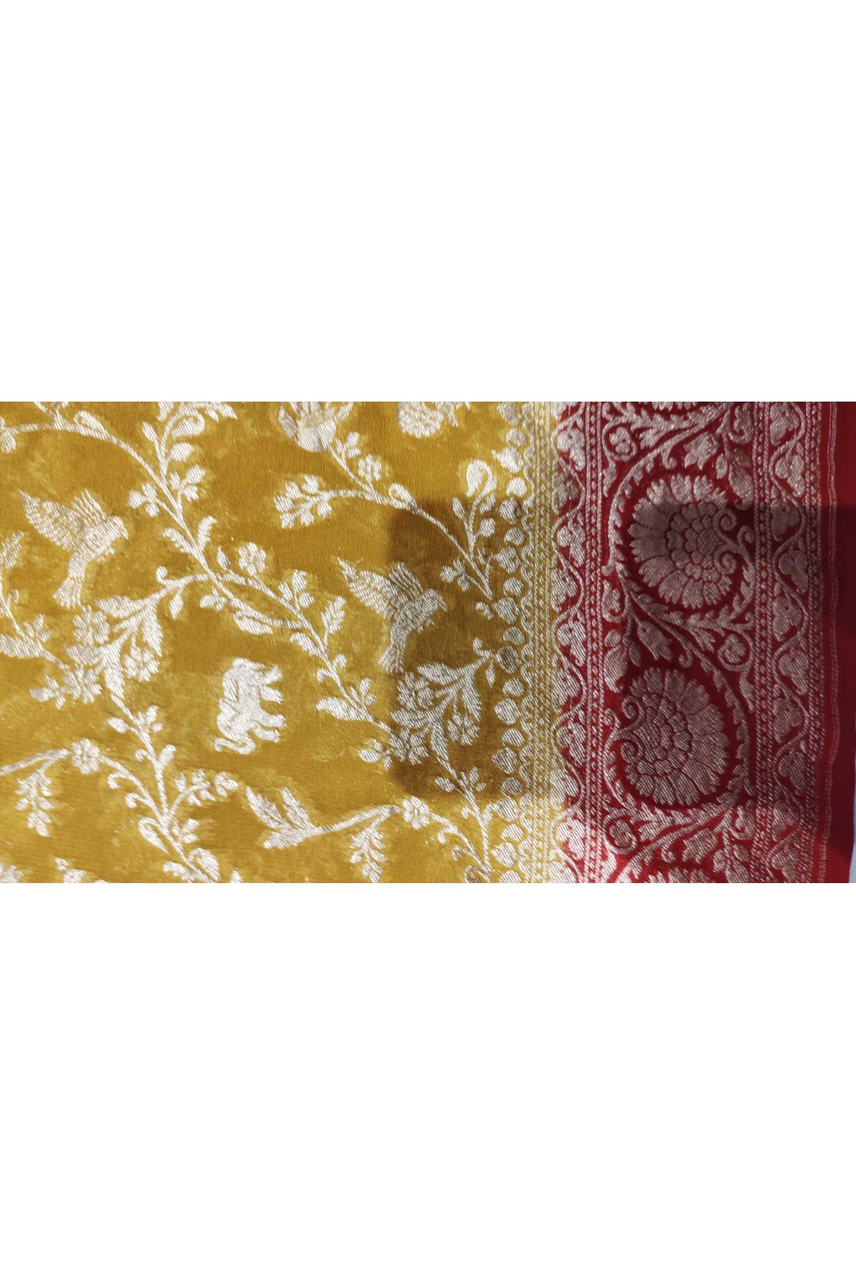 Kaddi Georgette Mustard Saree