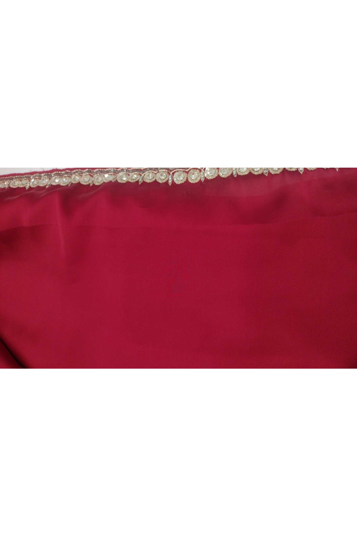 Banarasi Georgette Maroon Saree With Ready To Wear Blouse