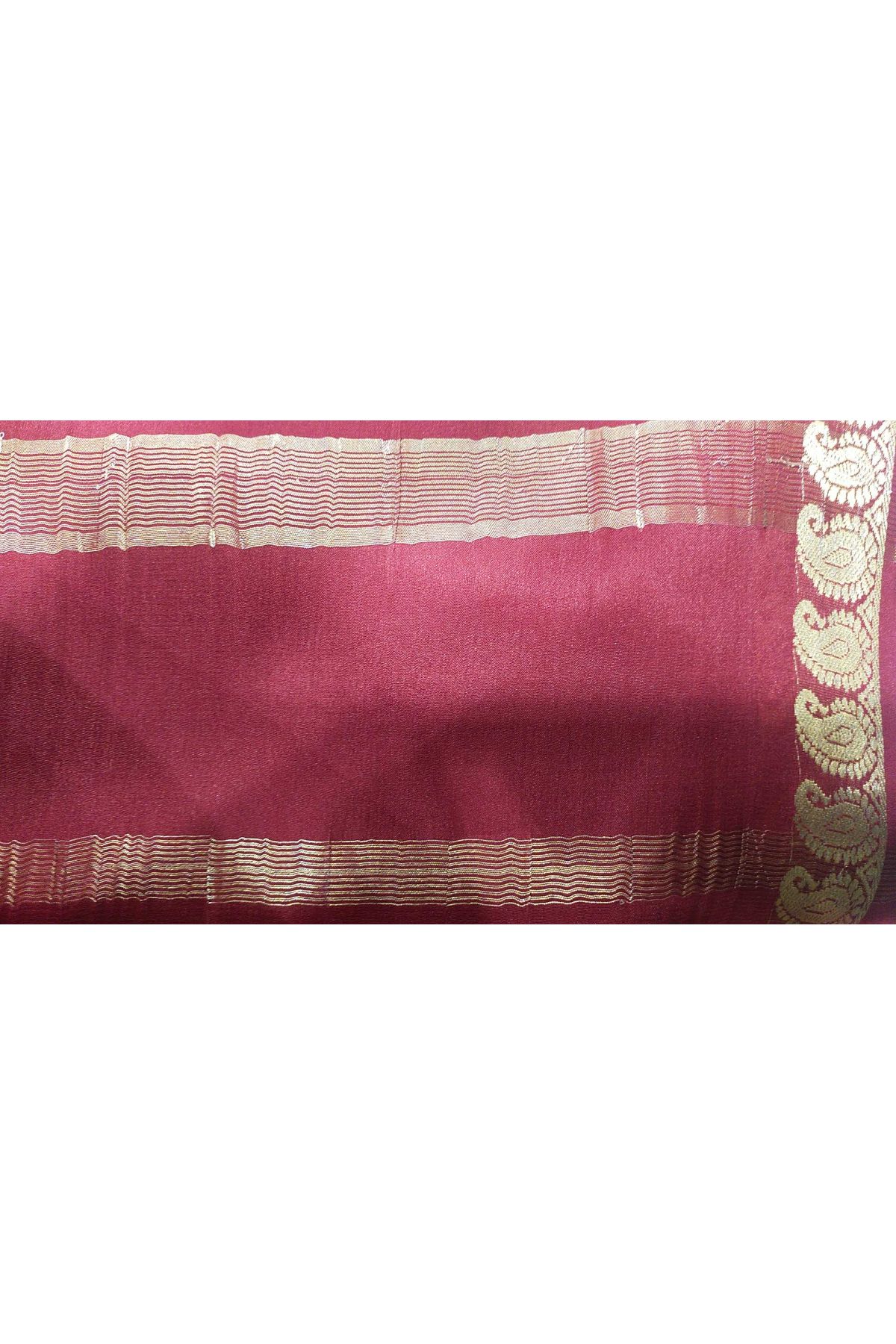 Mysore Crepe Maroon Saree