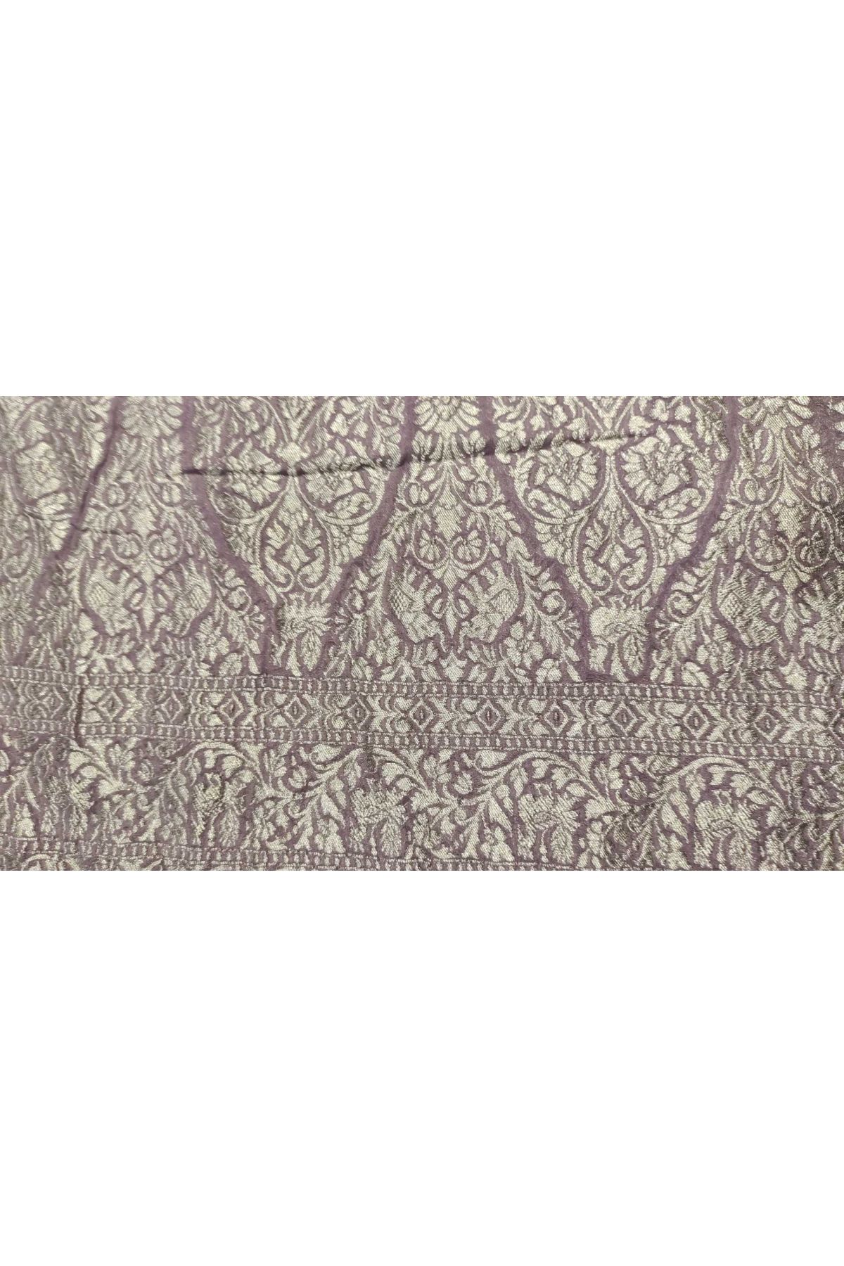 Banarasi Kaddi Georgette Lavender Saree With All Over Floral Jaal Body Saree