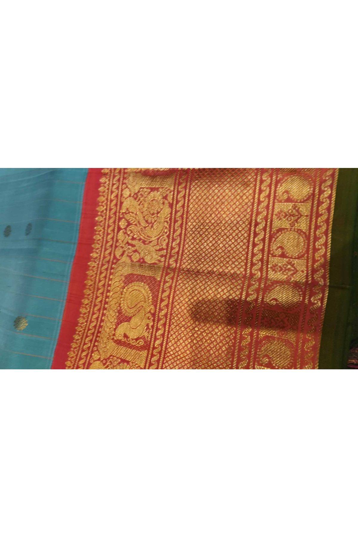 Gadwal Silk Sky Blue Saree