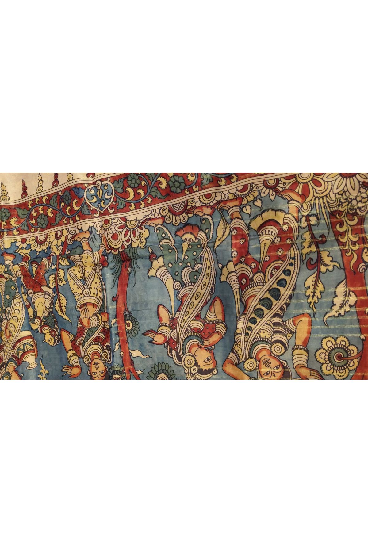 Kalamkari Silk Cream Saree