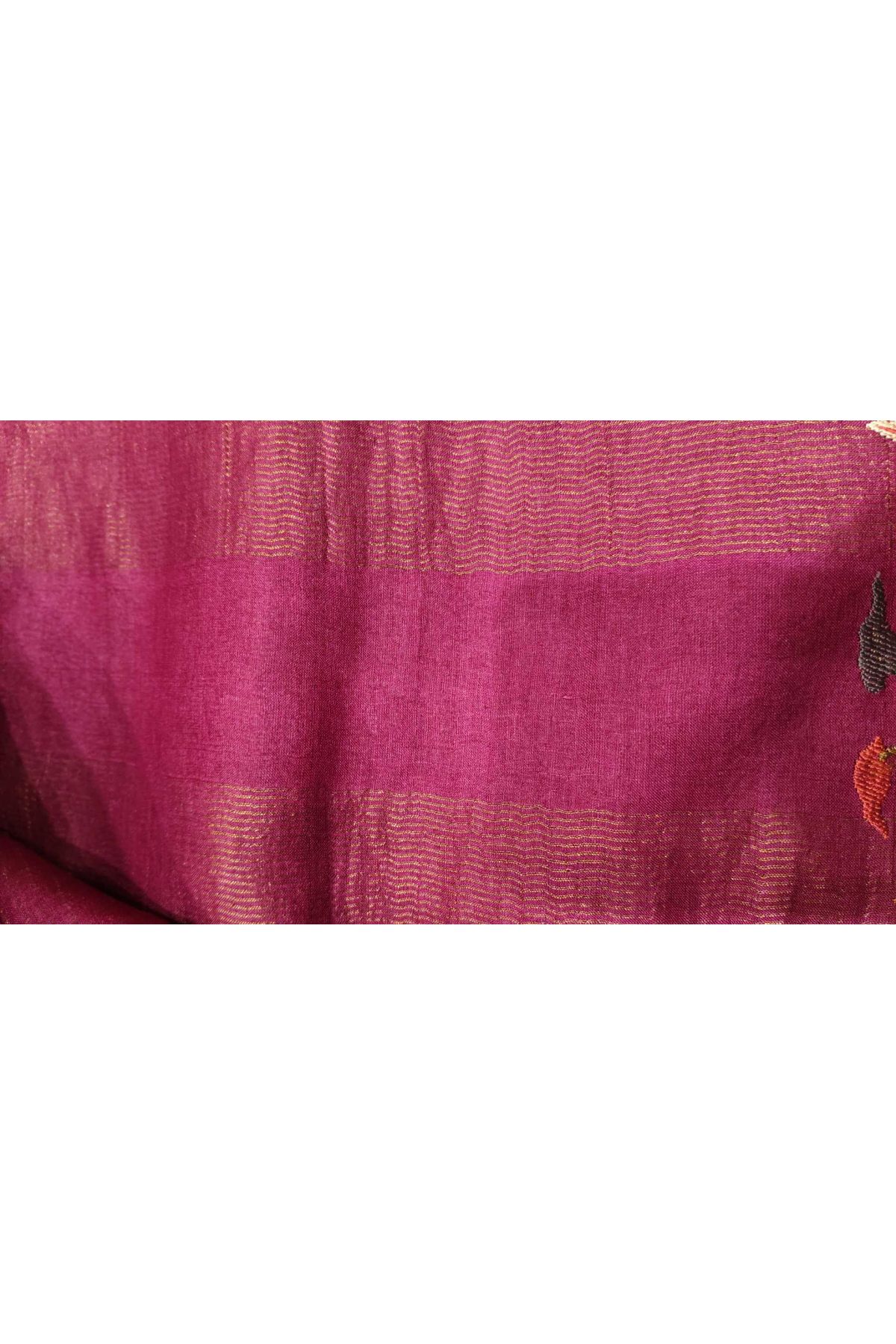 Designer Tussar Deep Magenta Saree