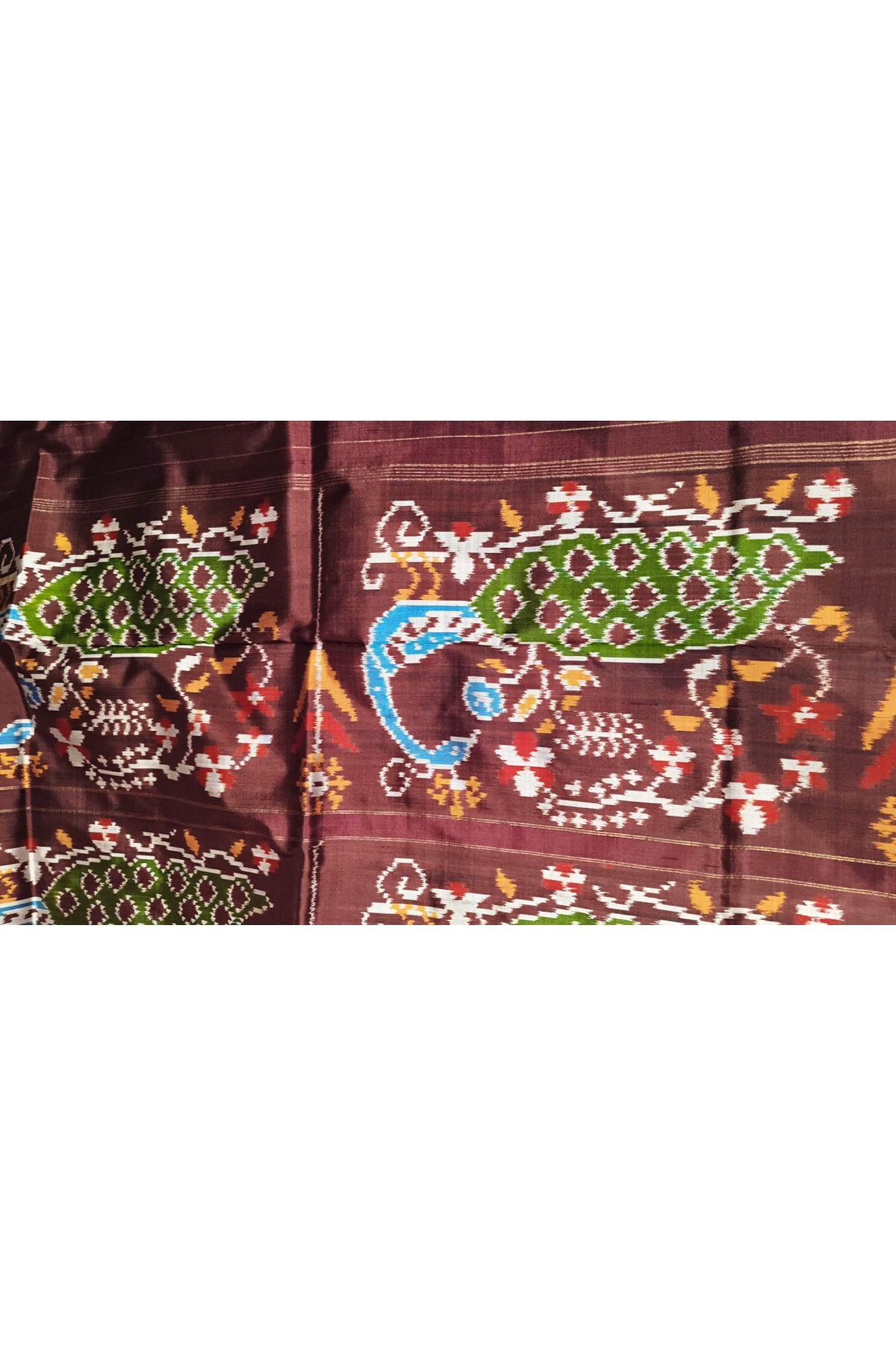 Ikat Silk Sky Blue Saree