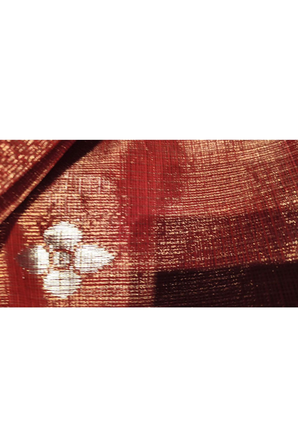 Zari Kota Cotton Rust Saree