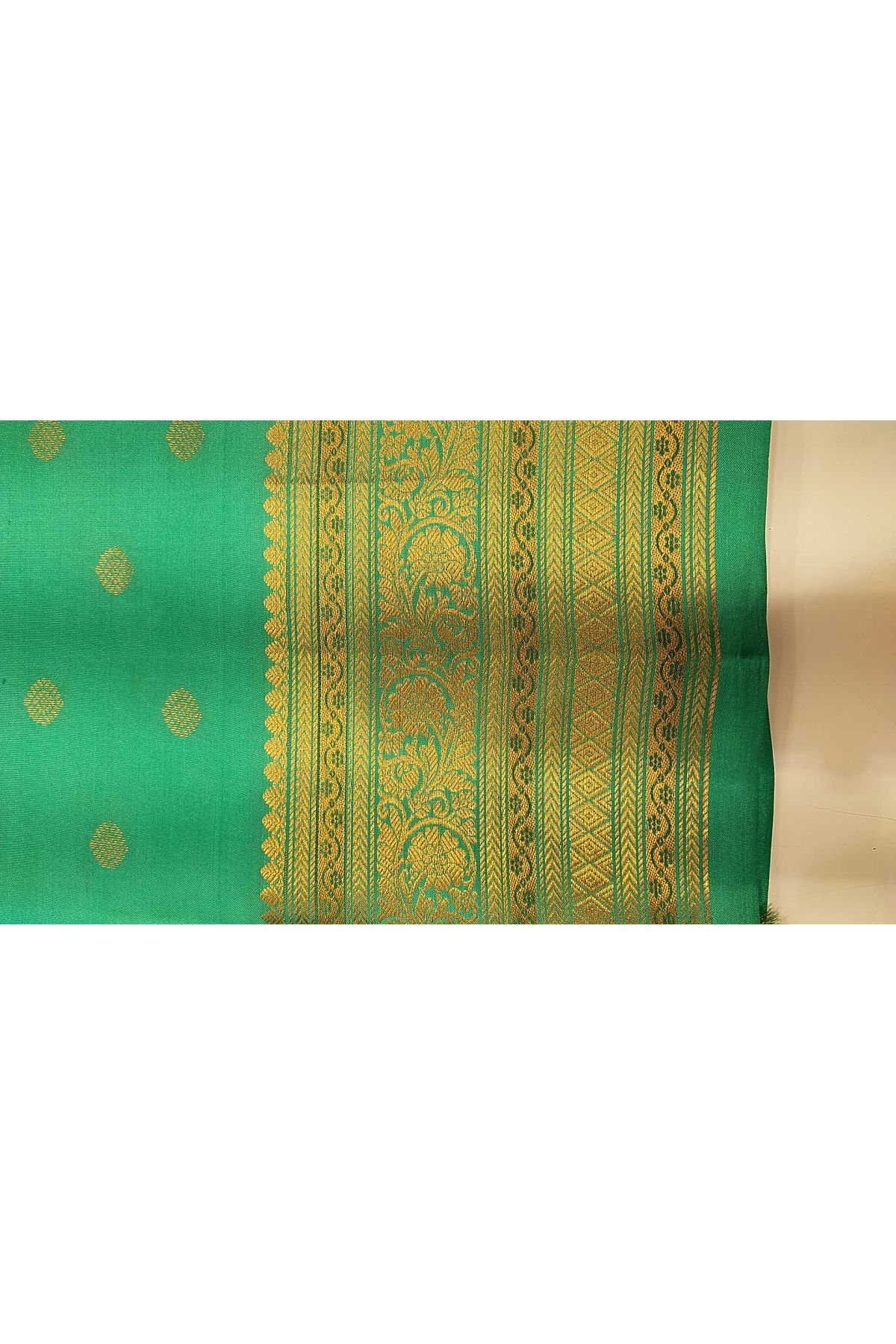Gadwal Sea Green Silk Saree