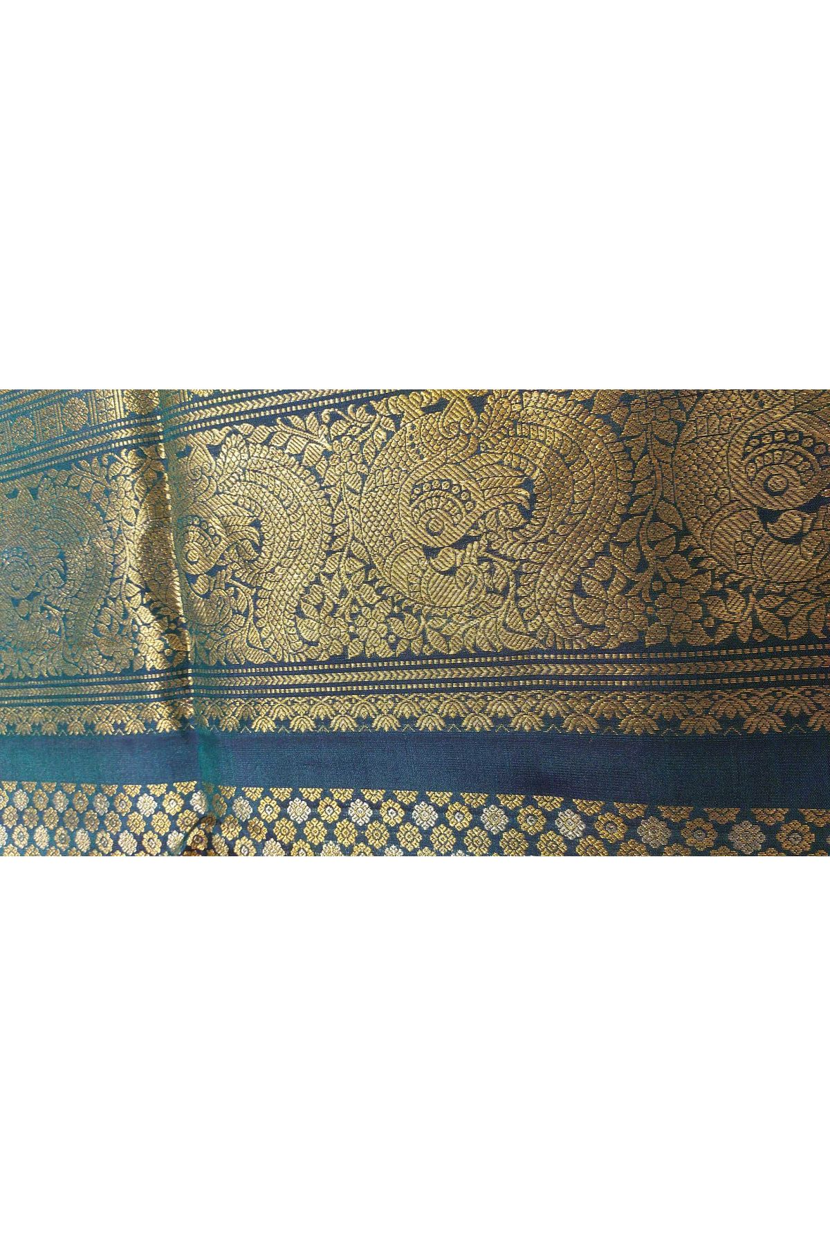 Gadwal Silk Mustard Yellow Saree