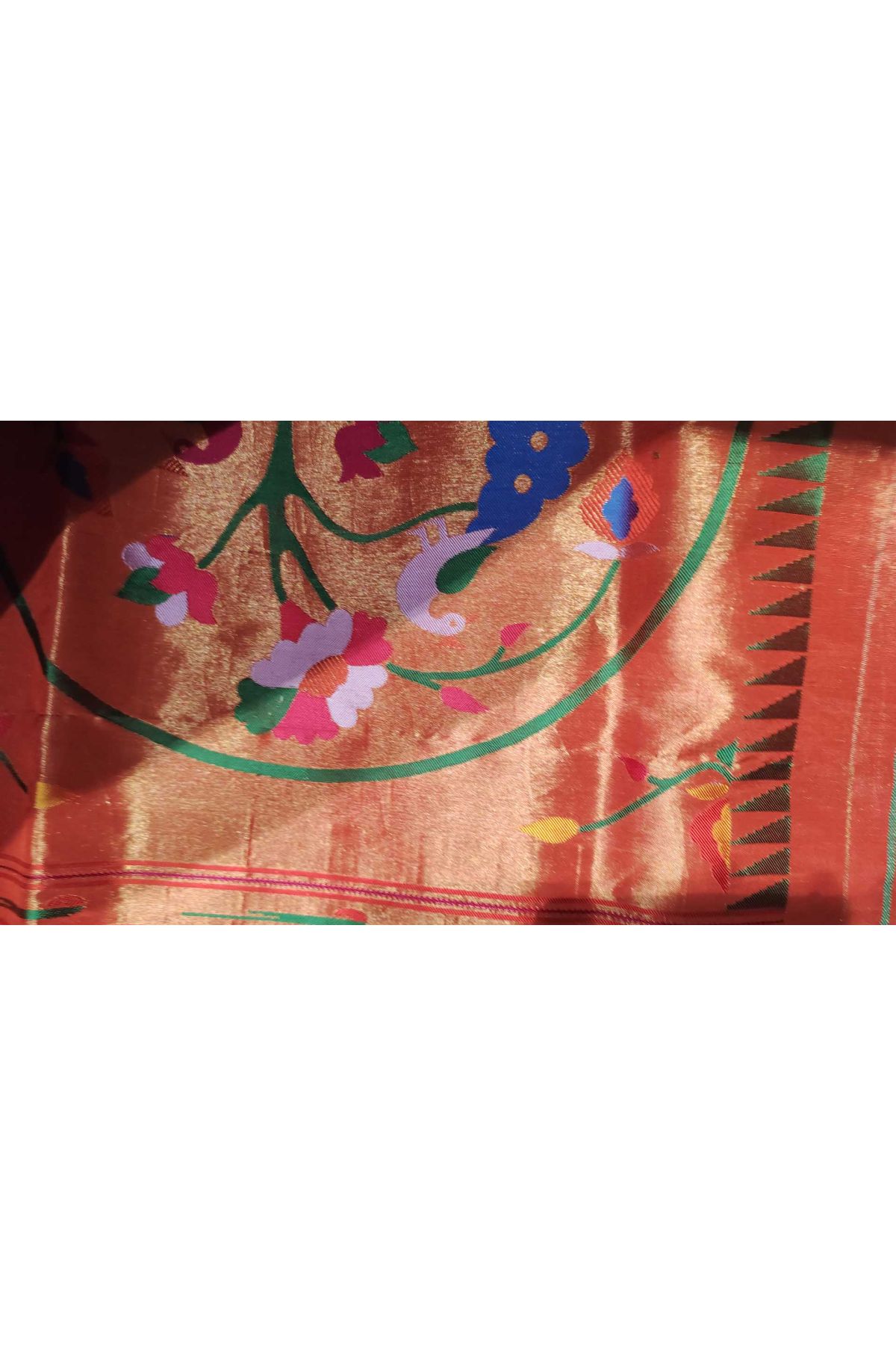Narayanpet Silk Royal Blue Saree With Muniya Buttis Border