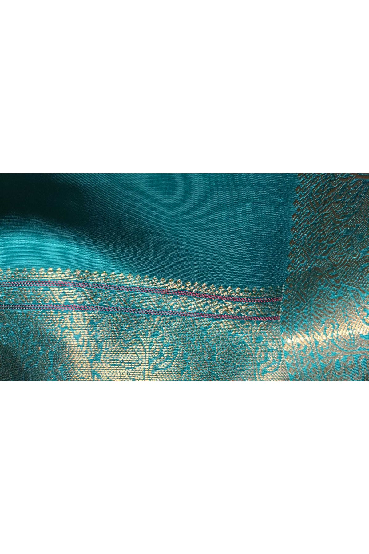 Kancheepuram Silk Mehendi Green Saree With Florals And Leaves In Zari