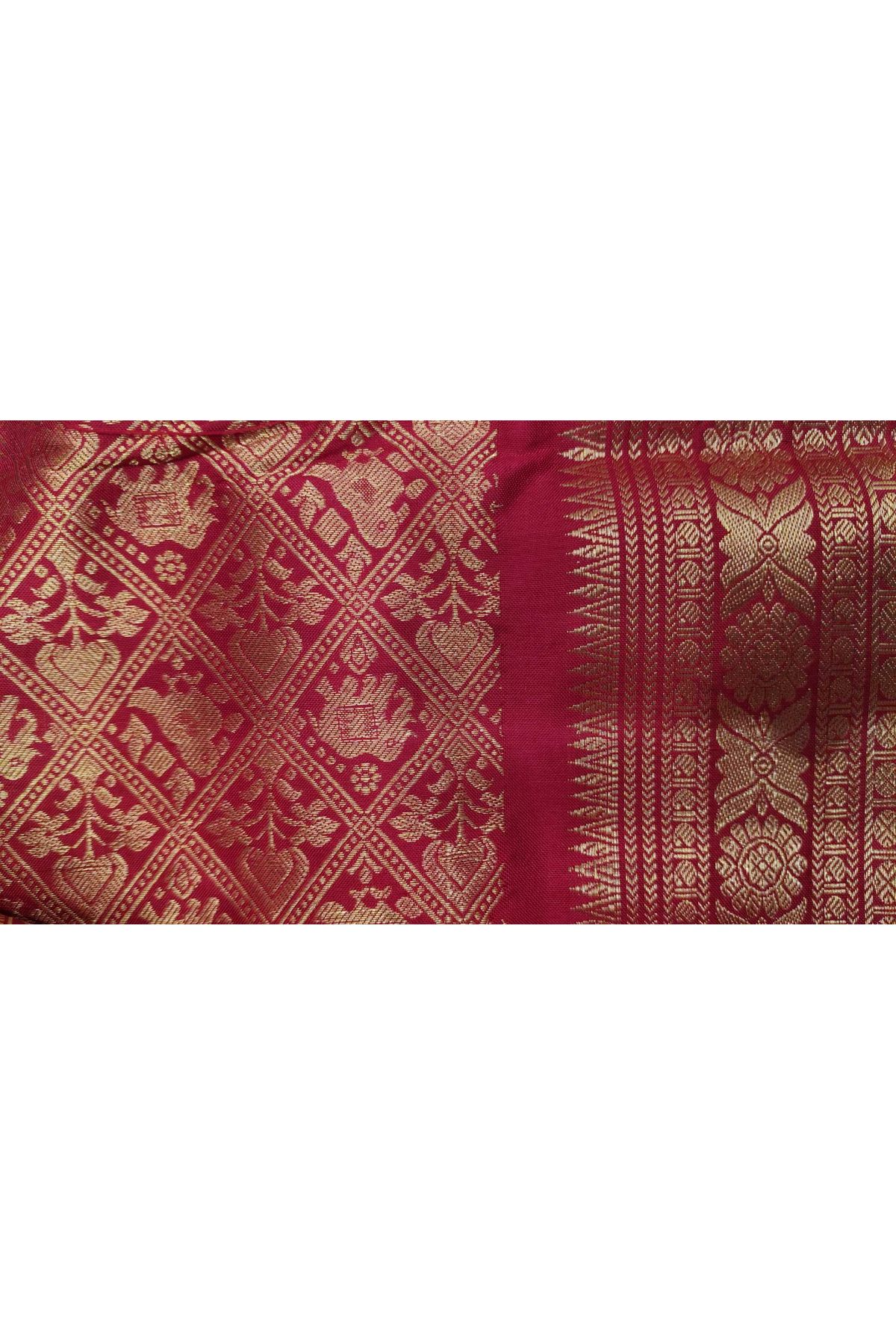 Pochampally Ikat Silk Sky Blue Saree With Floral And Peacock Border