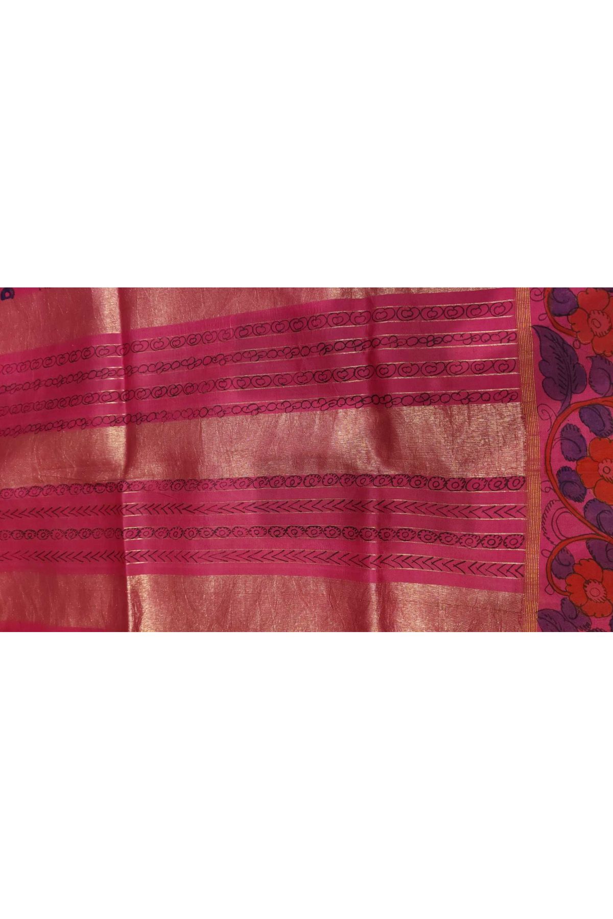 Kalamkari Silk Dual Colour Saree