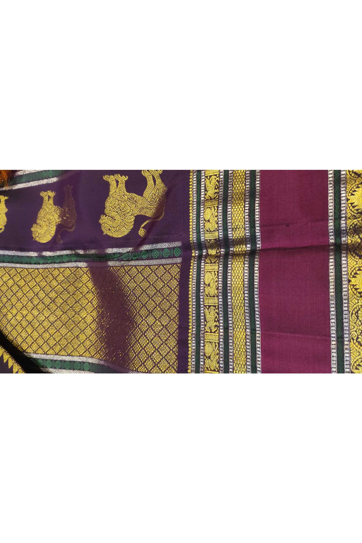 Kancheepuram Silk Orange Saree