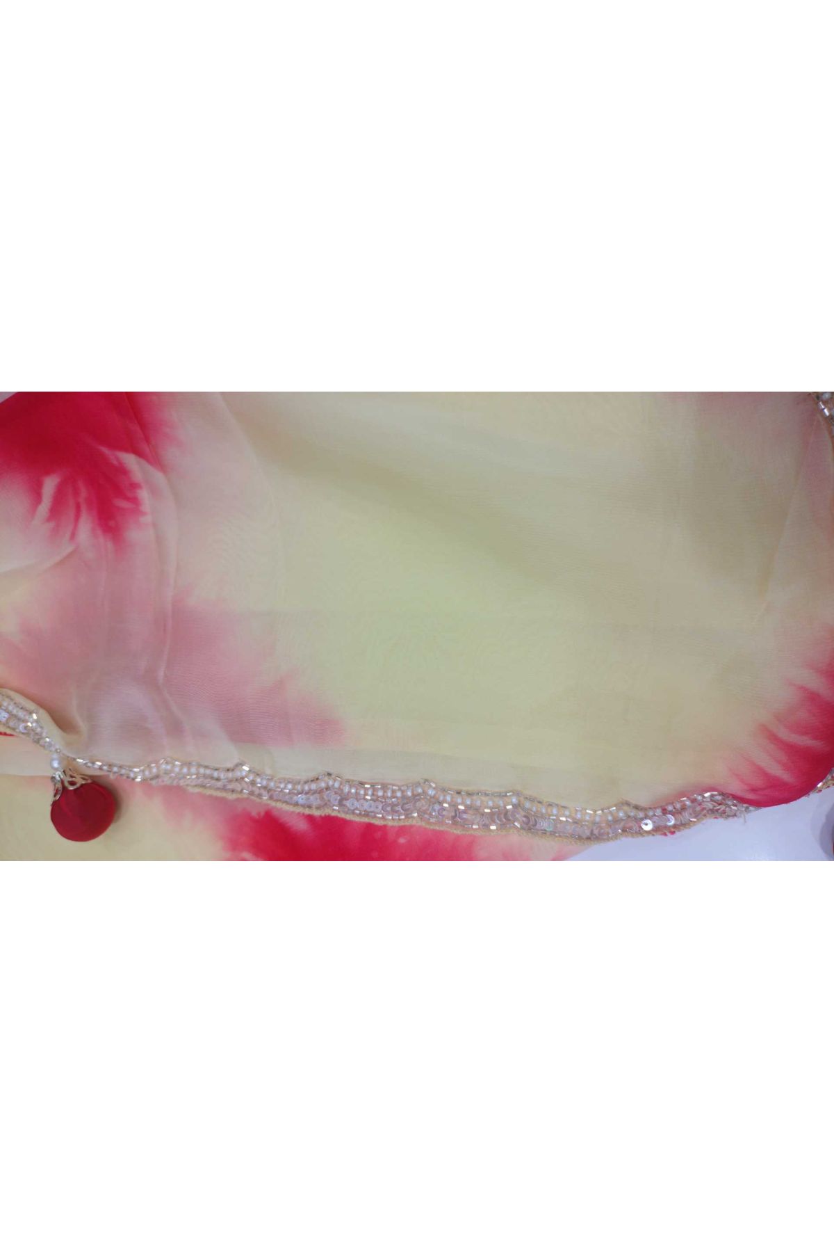Designer Crepe Multi-Colour Saree With Waves Design With Kardhana Work Border